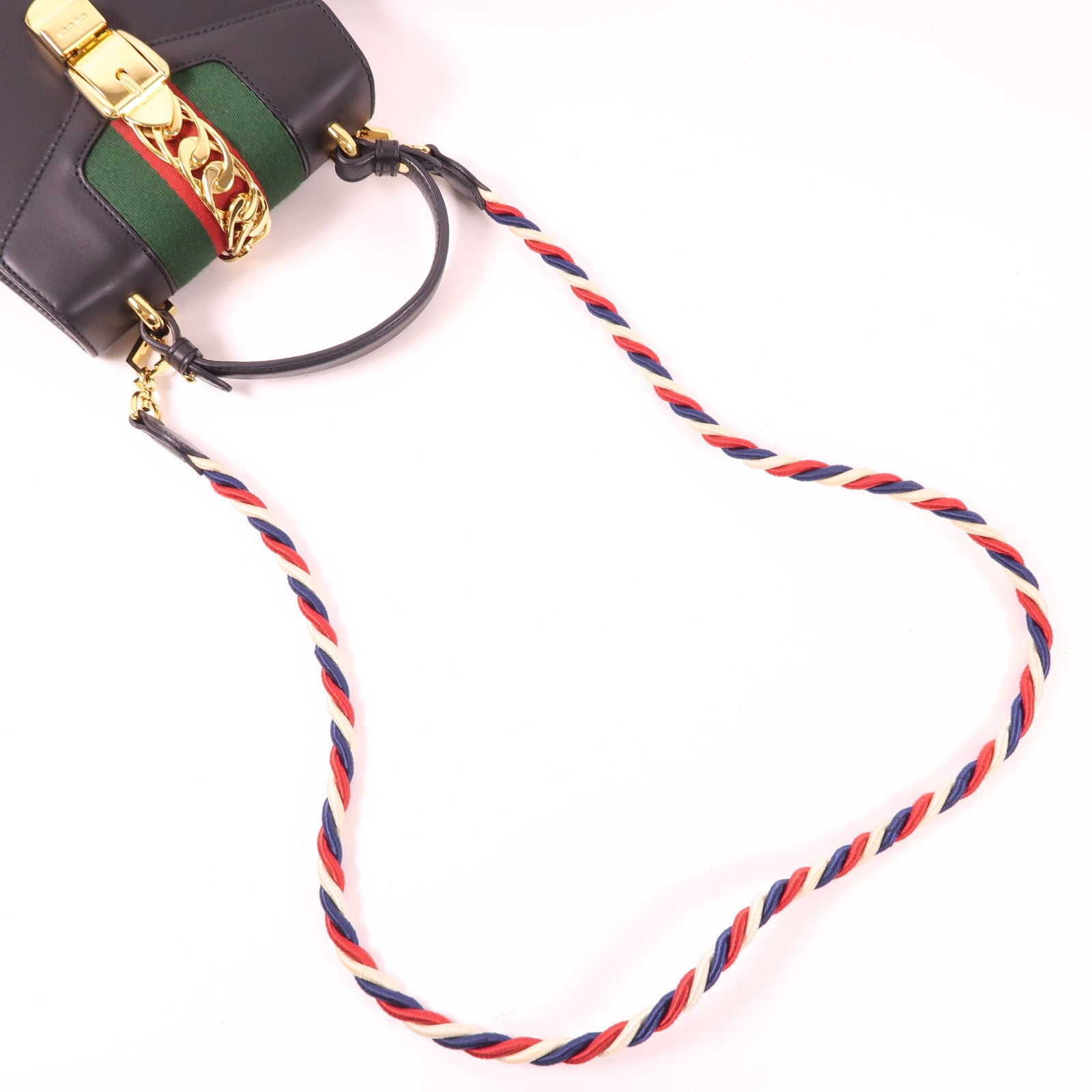 GUCCI 牛皮皮革Sylvie S金扣手挽肩背兩用袋