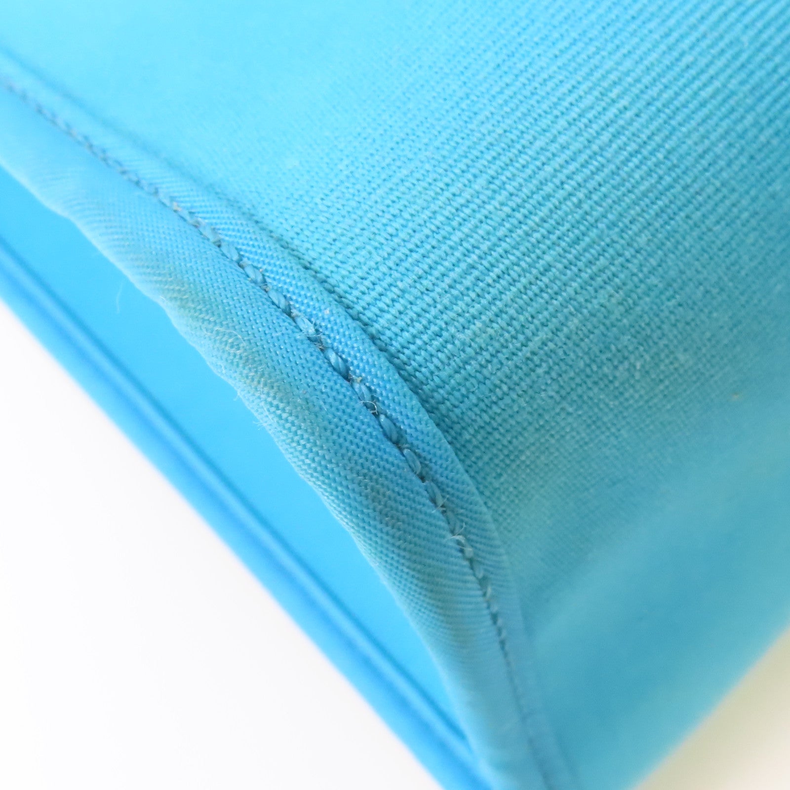 HERMES 帆布Herbag 31銀扣手挽肩背兩用袋Blue Azteque/Menthe