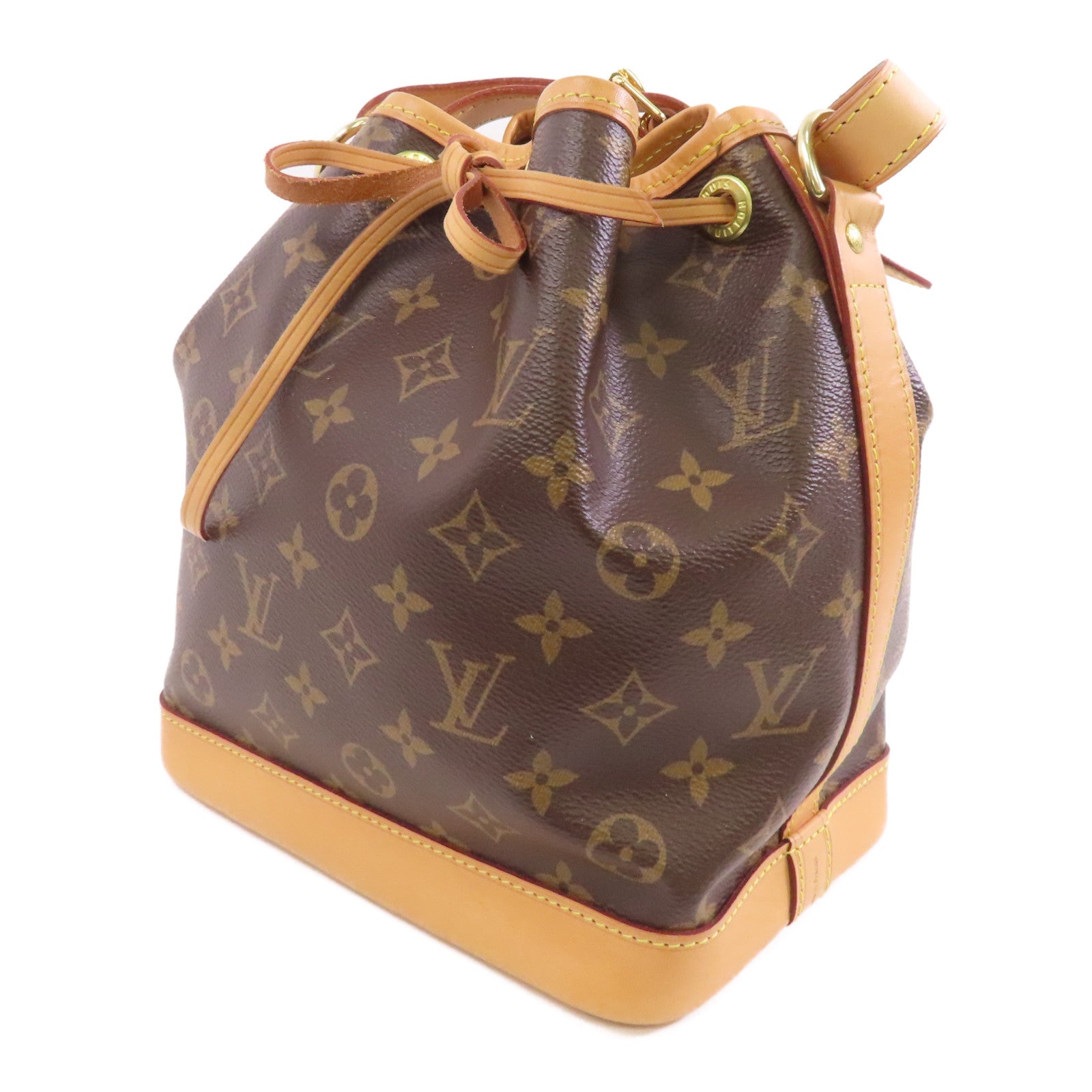 LOUIS VUITTON Monogram Noe BB金扣肩背袋棕色