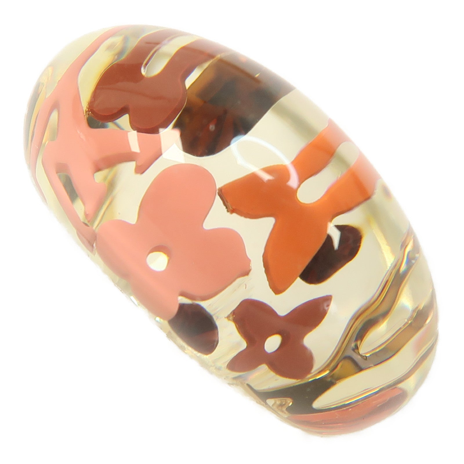 LOUIS VUITTON PVC Inclusion Ring S戒指透明/黃色US#5.25