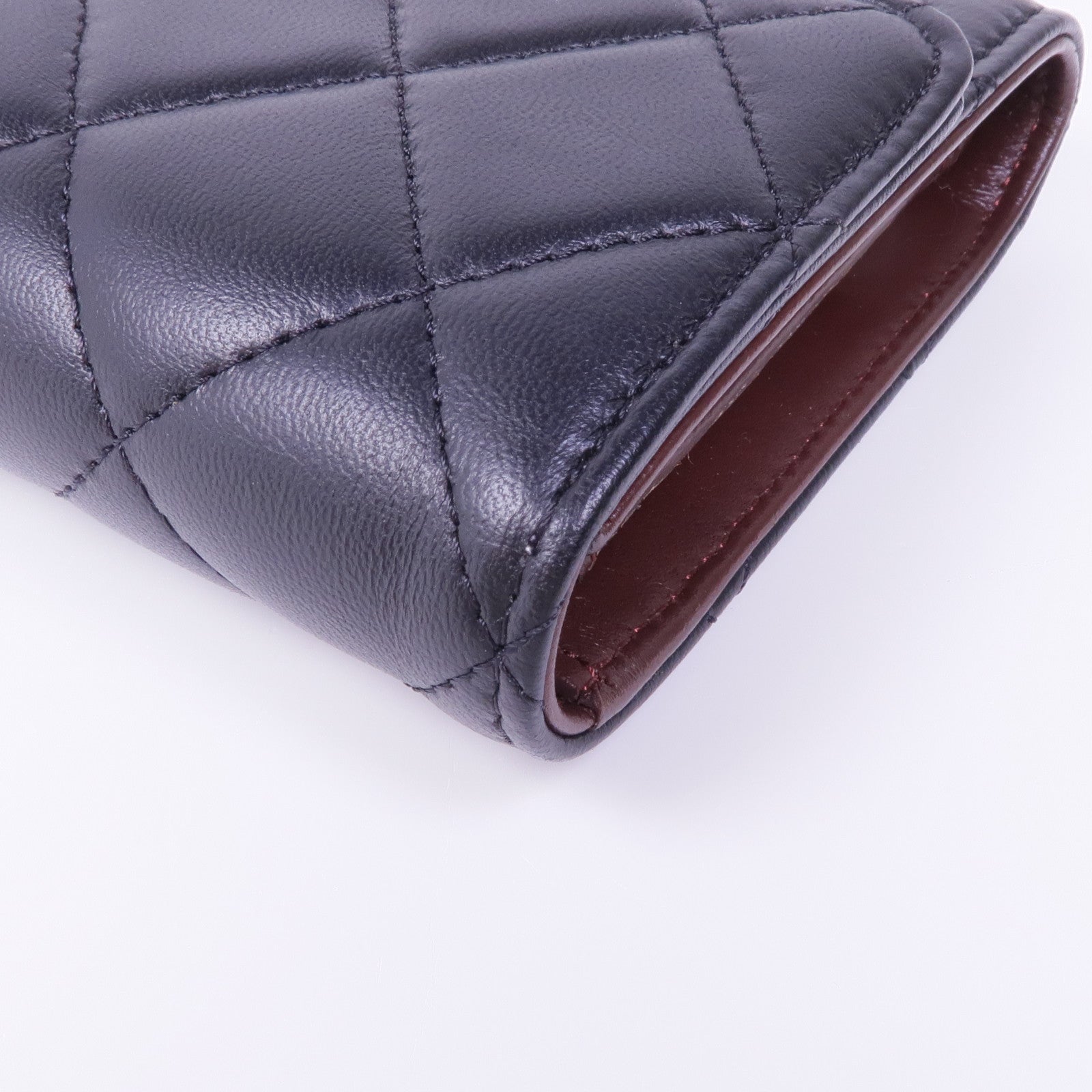 CHANEL 羊皮皮革Long Wallet銀扣長錢包