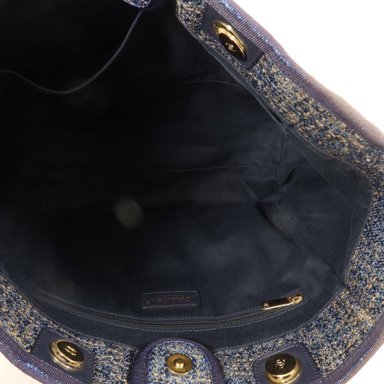 CHANEL 帆布Deauville Tote Small手挽袋