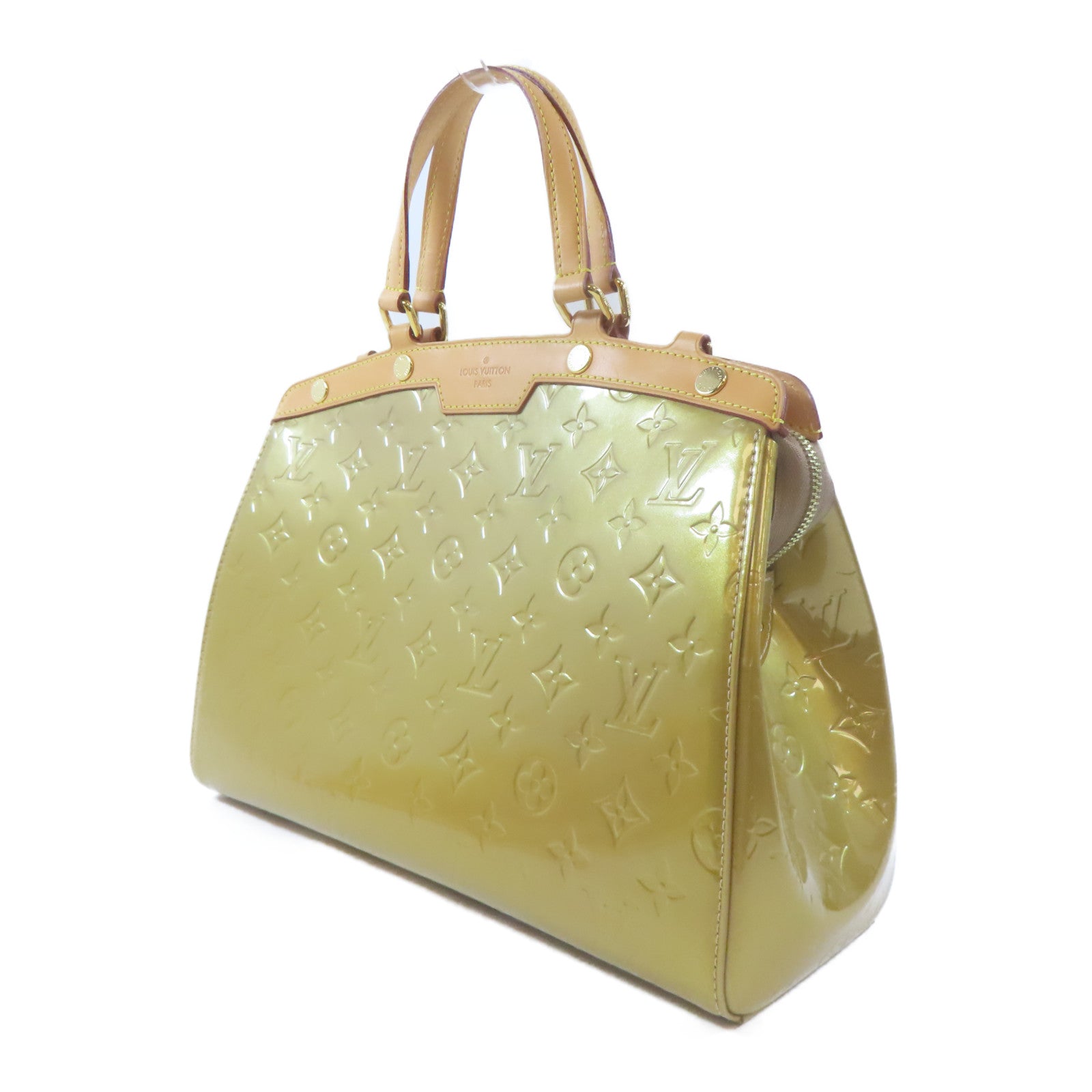 LOUIS VUITTON Vernis Brea金扣手挽肩背兩用袋金黃色