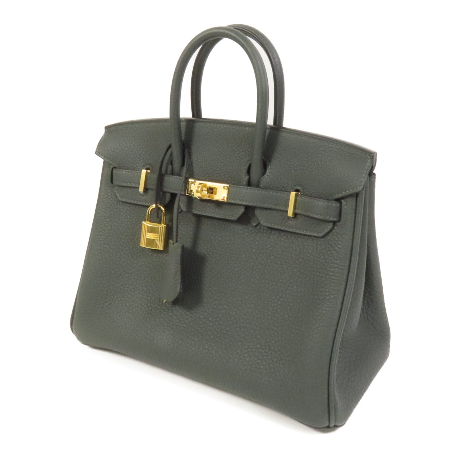 HERMES Togo皮革Birkin 25金扣手挽袋New Vert Fonce