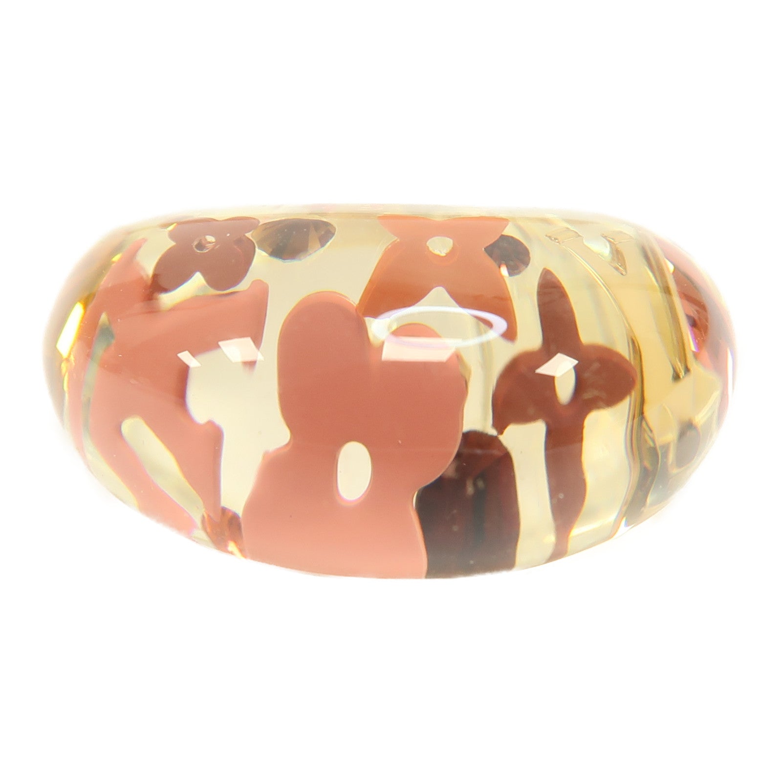 LOUIS VUITTON PVC Inclusion Ring S戒指透明/黃色US#5.25