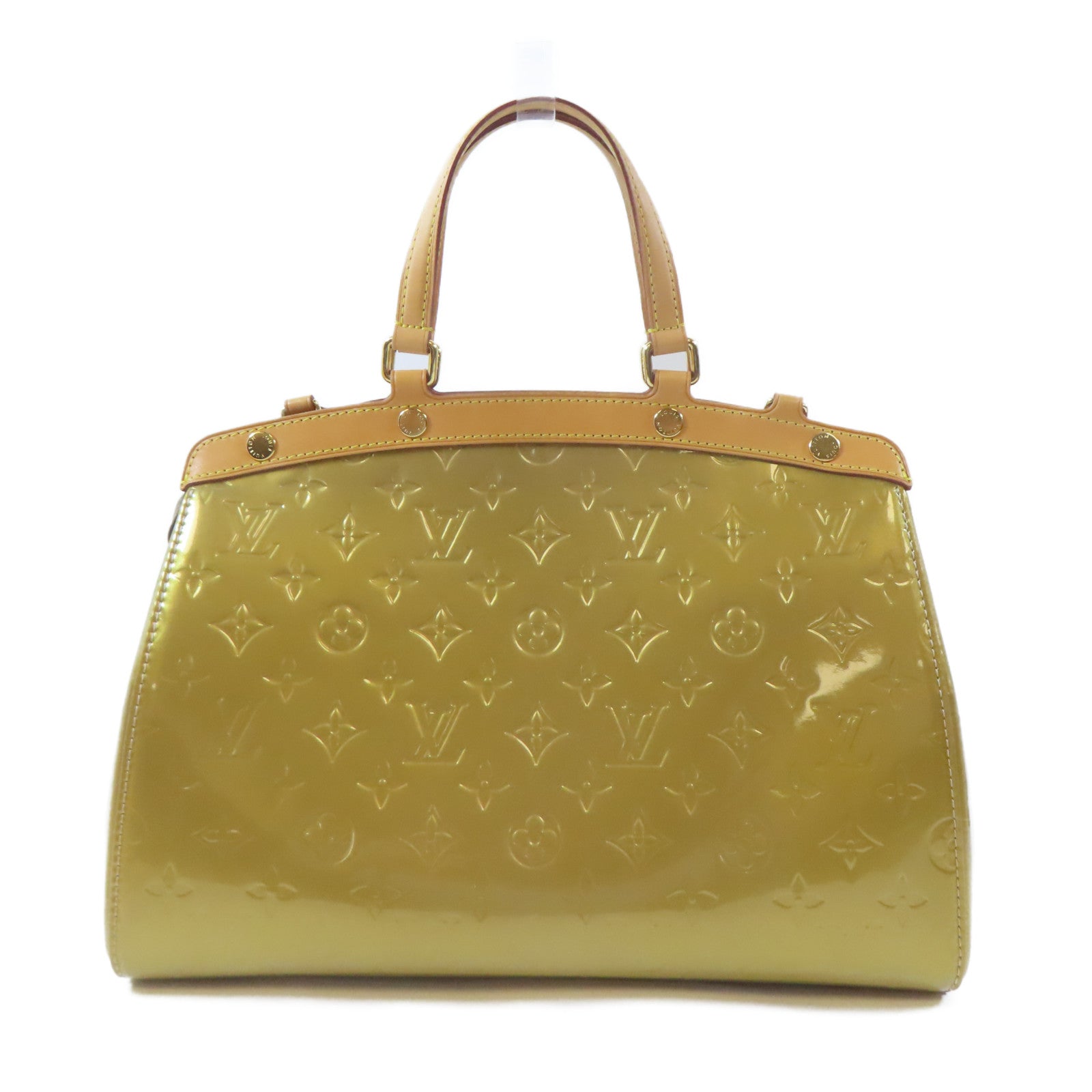 LOUIS VUITTON Vernis Brea金扣手挽肩背兩用袋金黃色