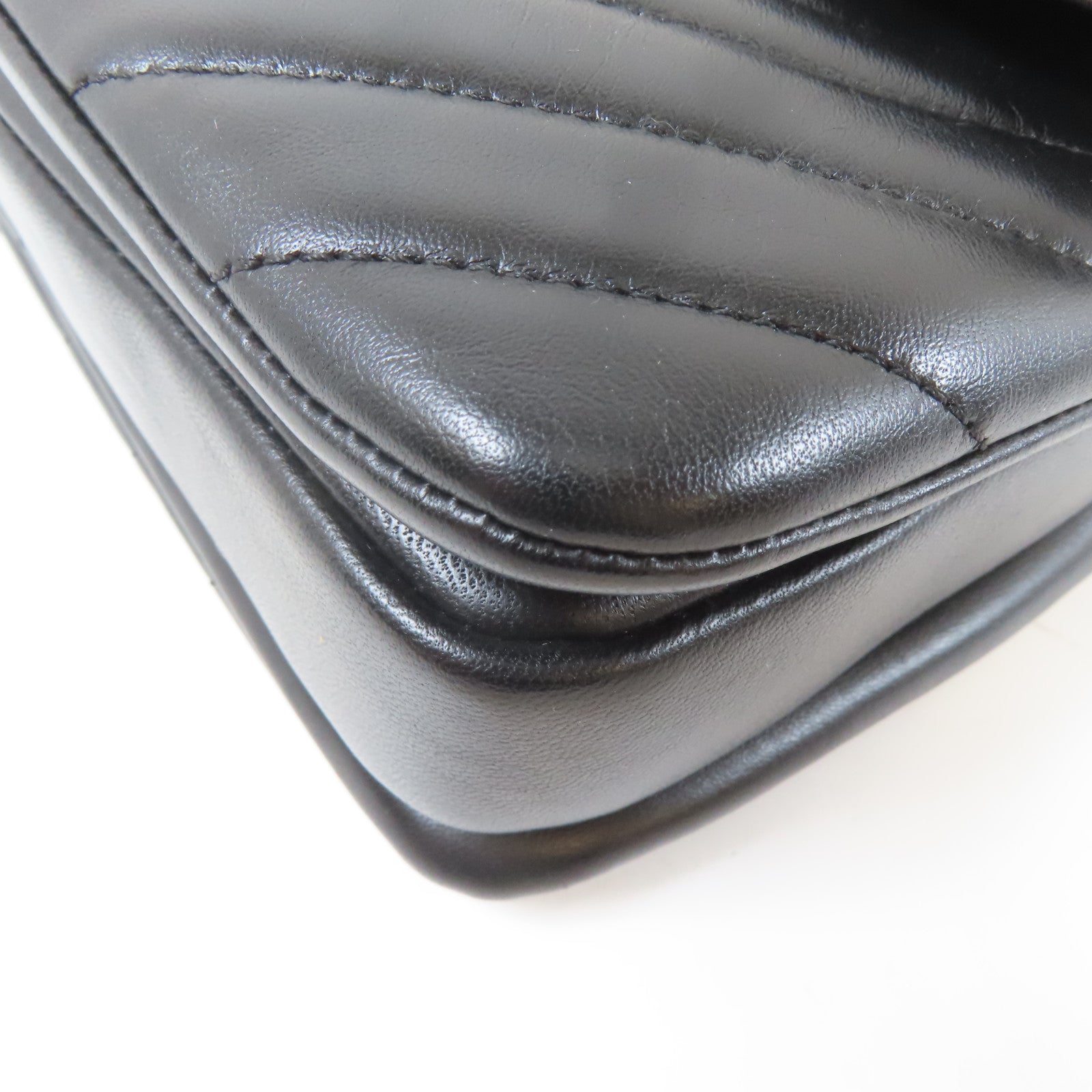 CHANEL 斜紋羊皮皮革Trendy CC金扣鏈帶手挽肩背兩用袋黑色