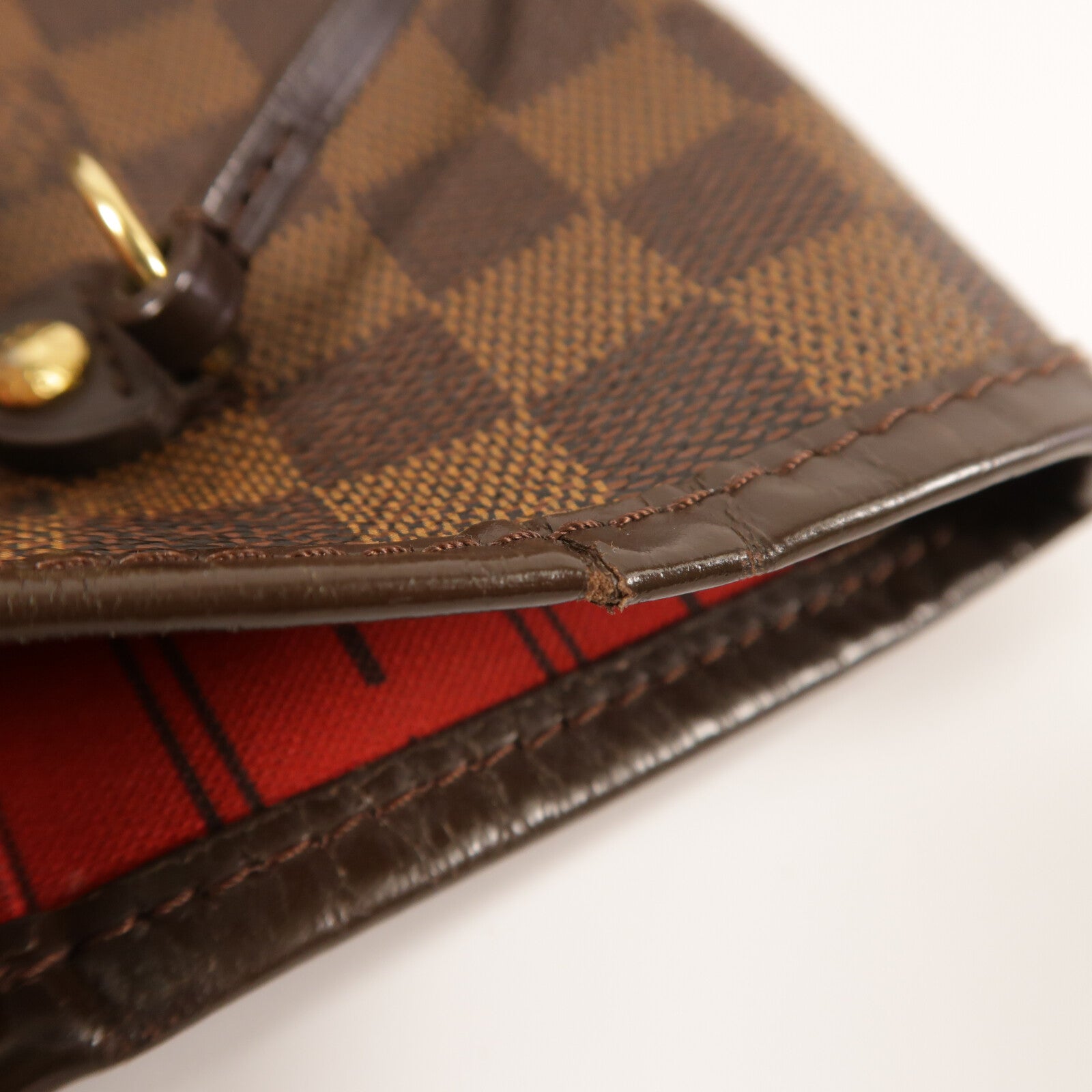 LOUIS VUITTON Damier Neverfull MM金扣手挽袋/肩背袋