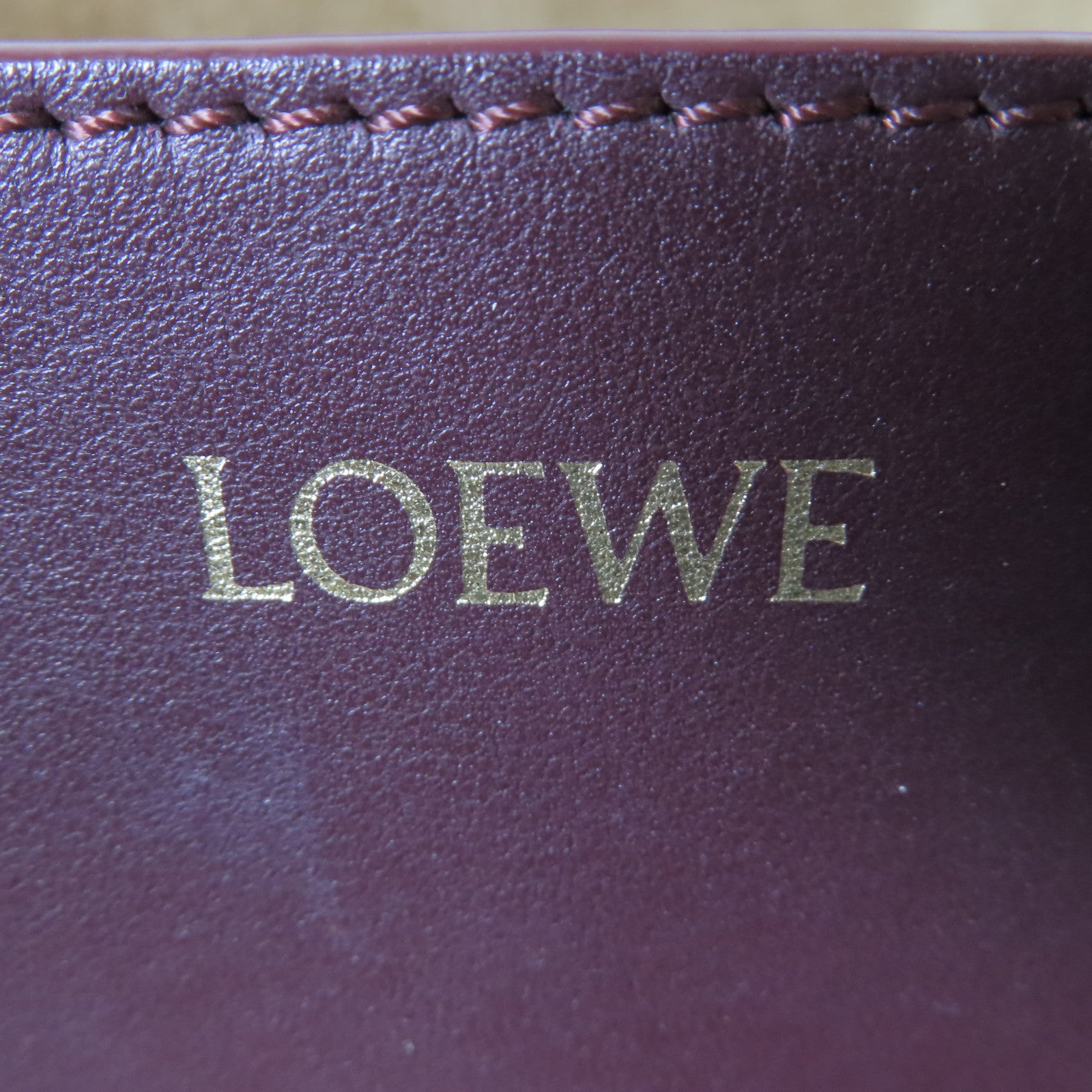 LOEWE 牛皮皮革Puzzle Fold Tote肩背袋酒紅色