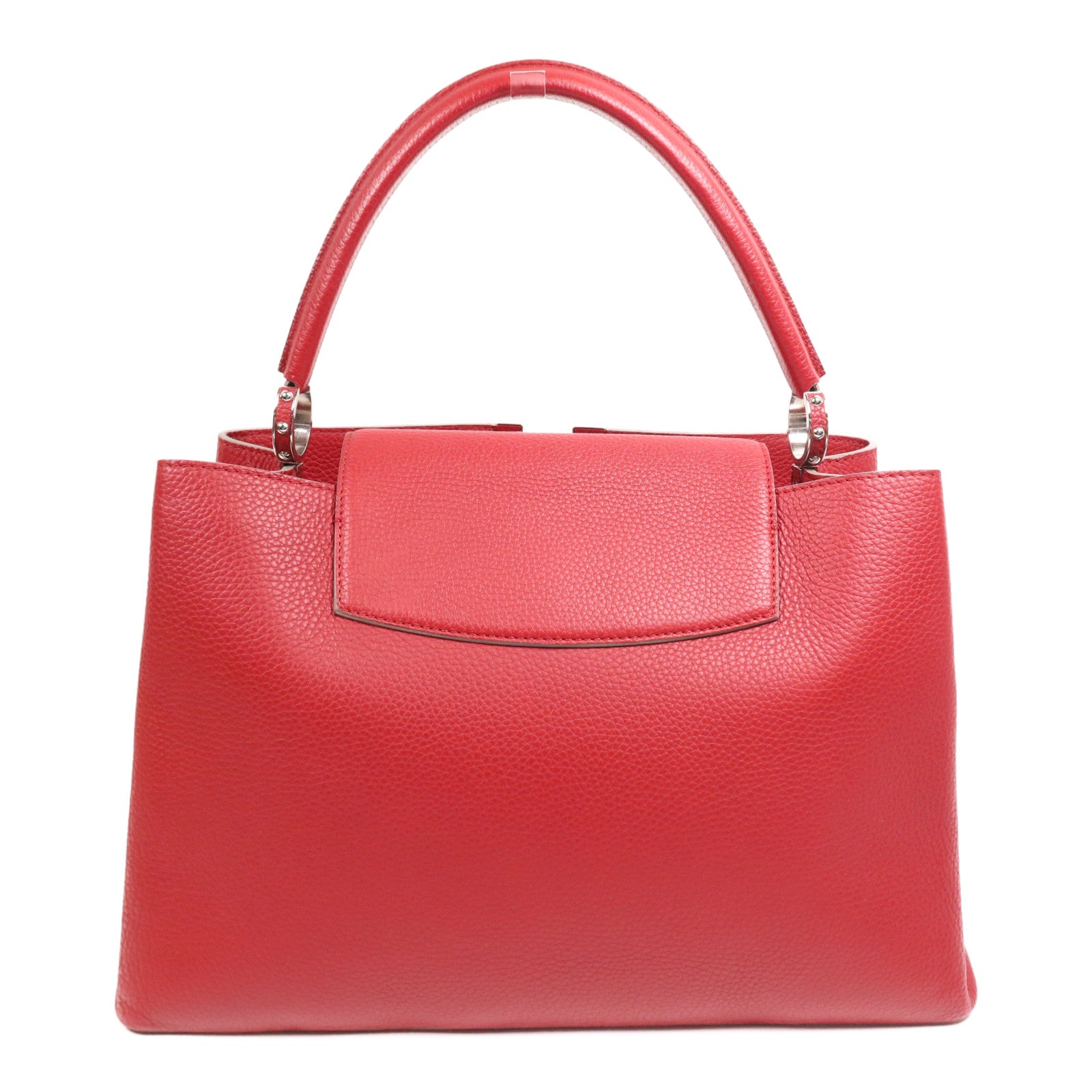 LOUIS VUITTON Taurillon皮革Capucines GM銀扣肩背袋