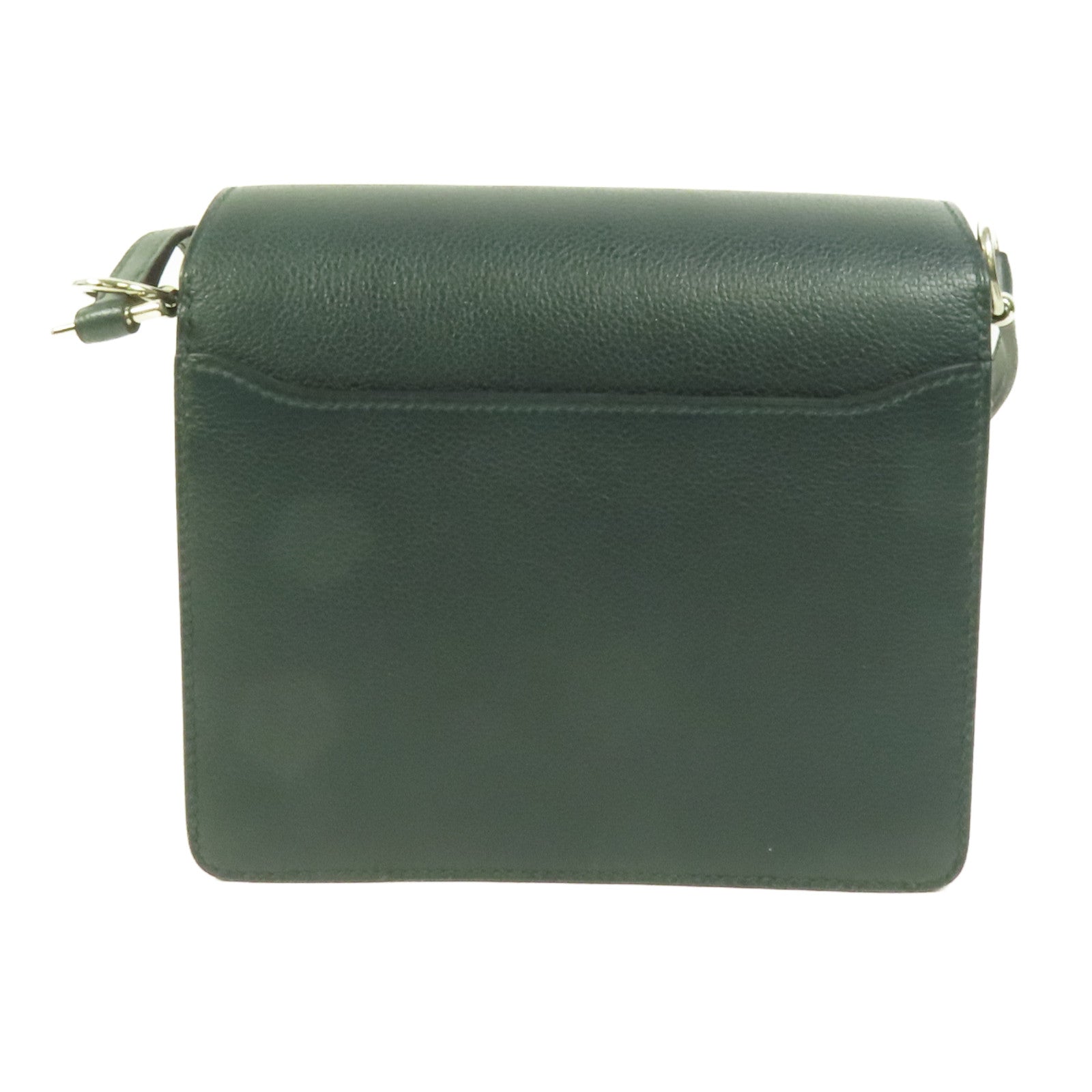 HERMES Evercolor皮革Roulis Mini銀扣肩背袋Vert Bosphore