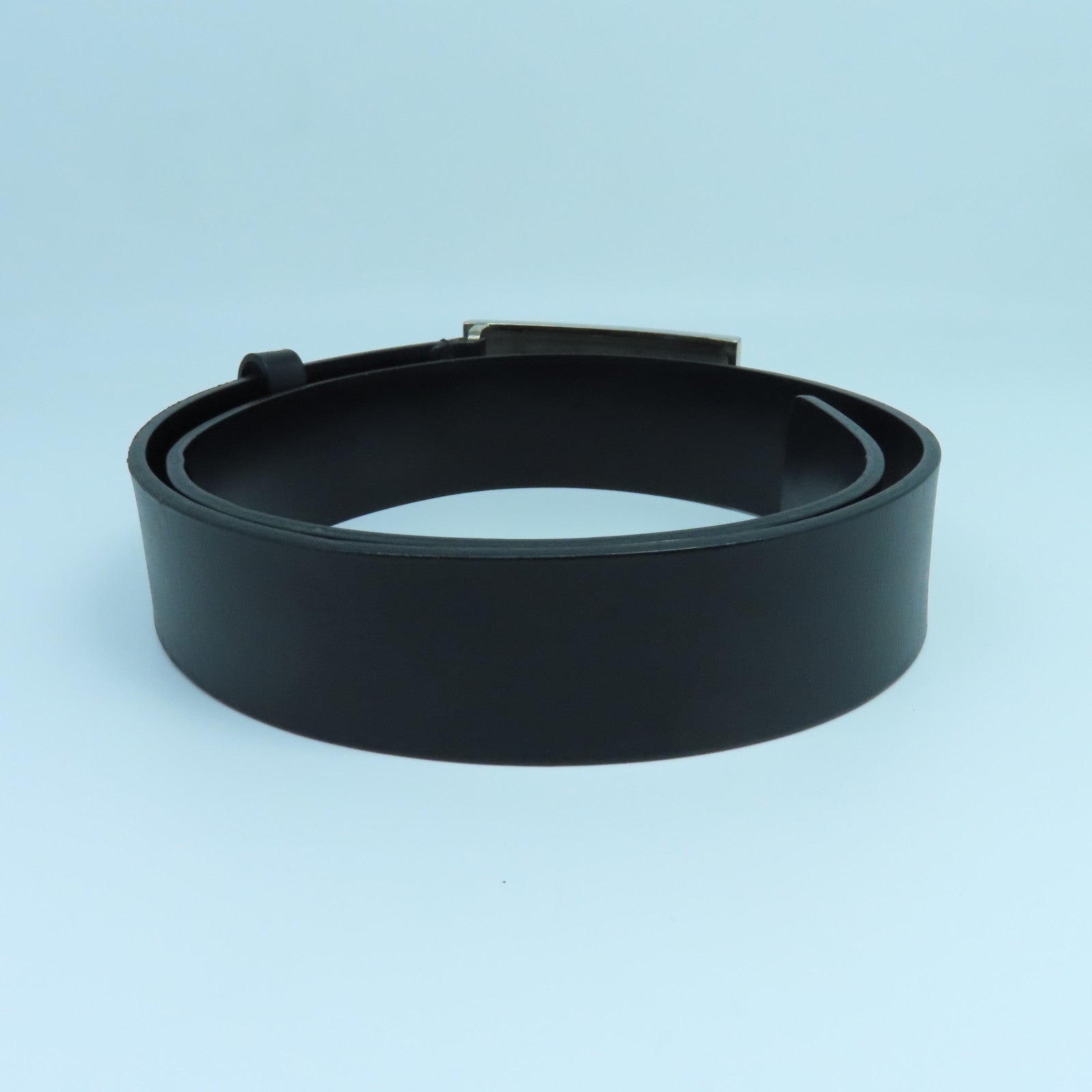 GUCCI 【激減優惠】牛皮皮革Belt銀扣皮帶黑色
