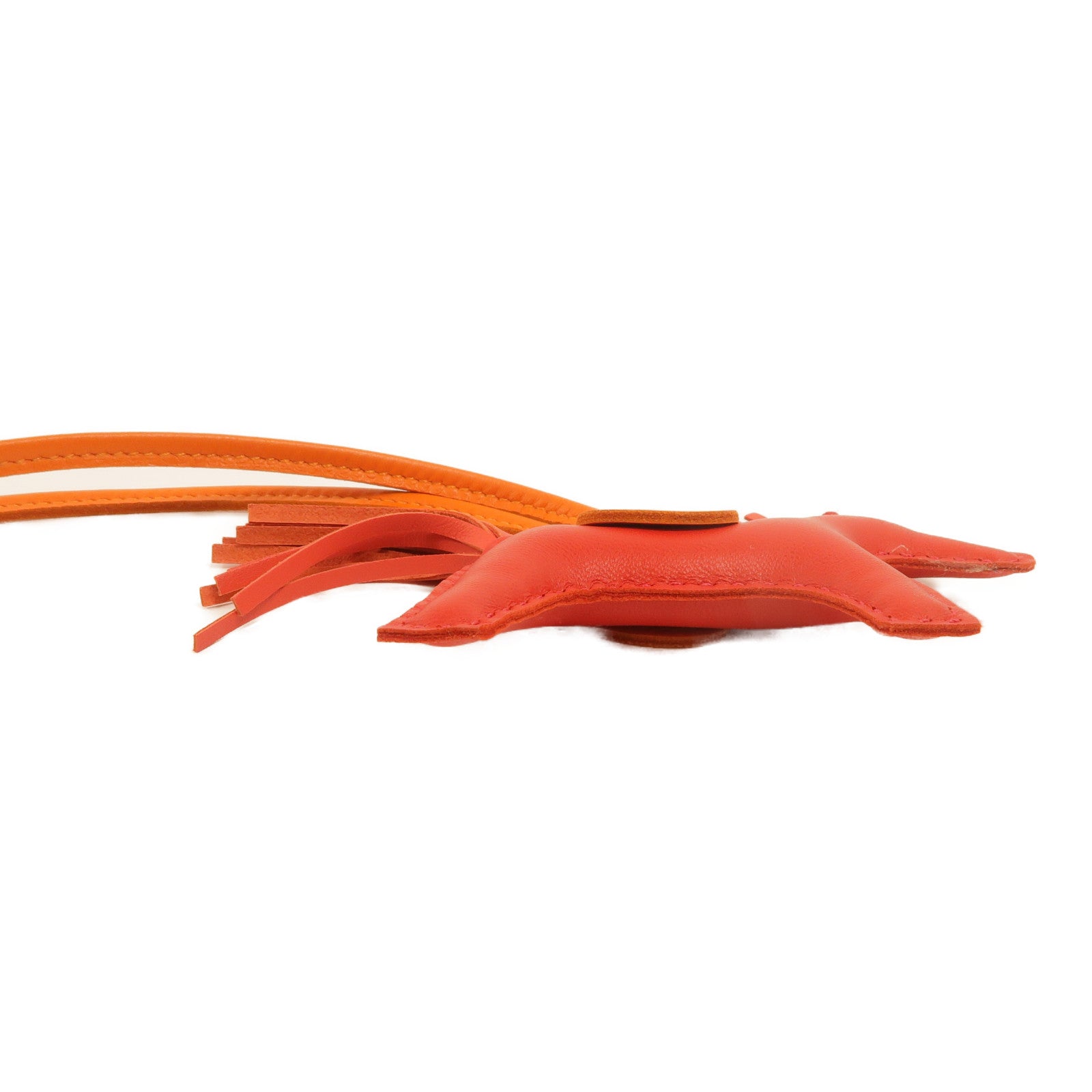 HERMES Milo皮革Rodeo PM掛飾Rouge Indien