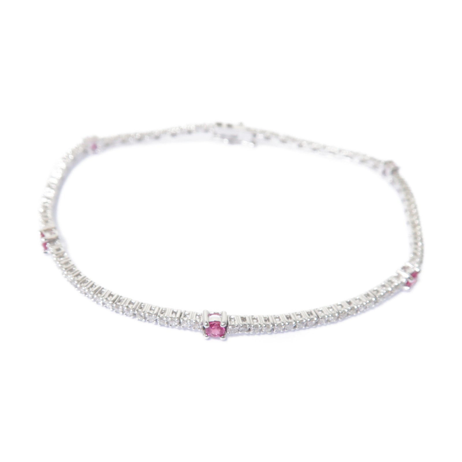 JEWELRY 18K白金Ruby Diamond Bracelet 0.95ct紅寶石0.35ct鑽石手鏈