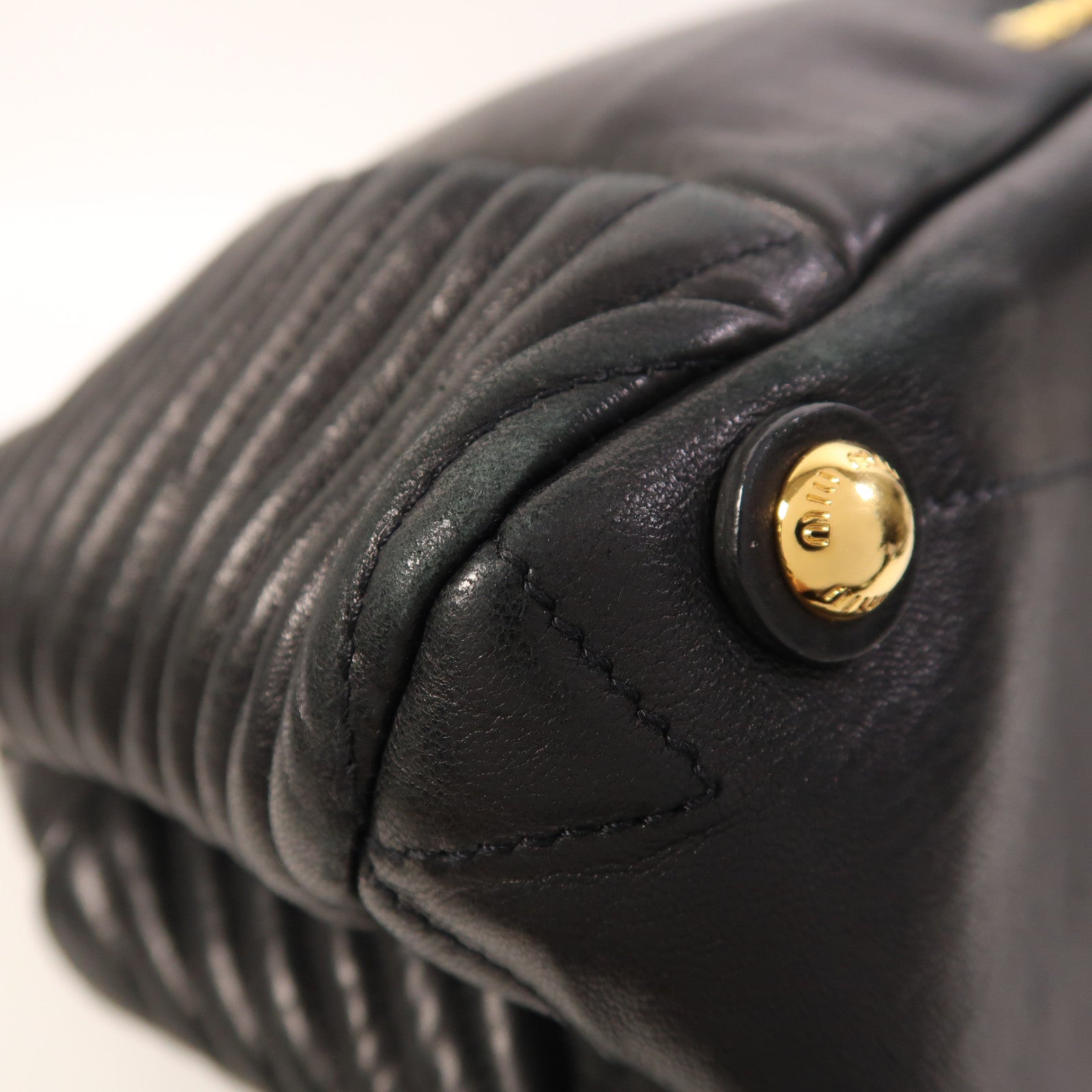 Miu Miu 羊皮皮革2 Way Shoulder金扣手挽肩背兩用袋