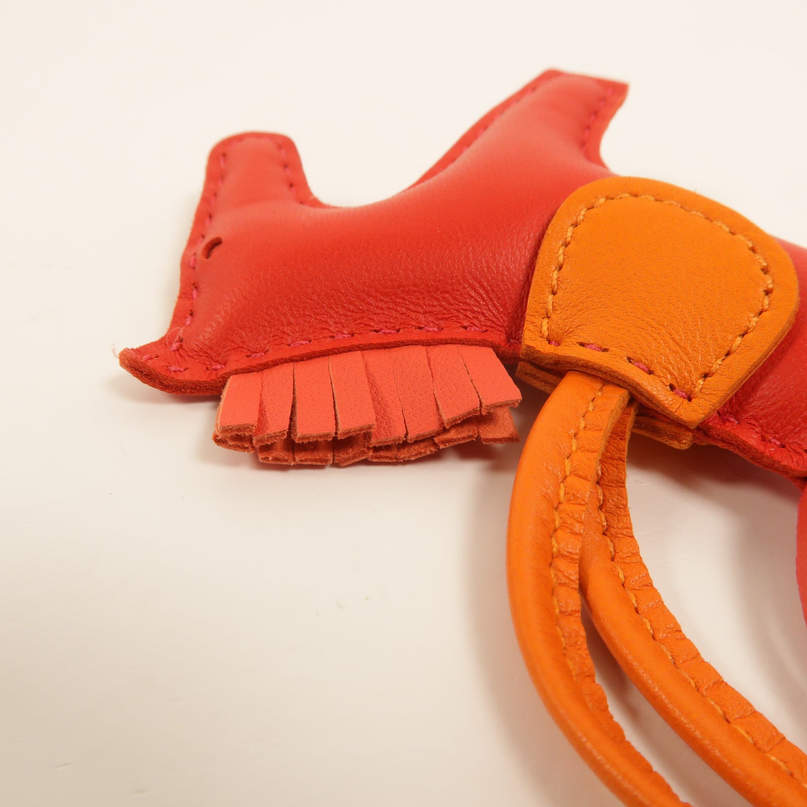 HERMES Milo皮革Rodeo PM掛飾Rouge Indien