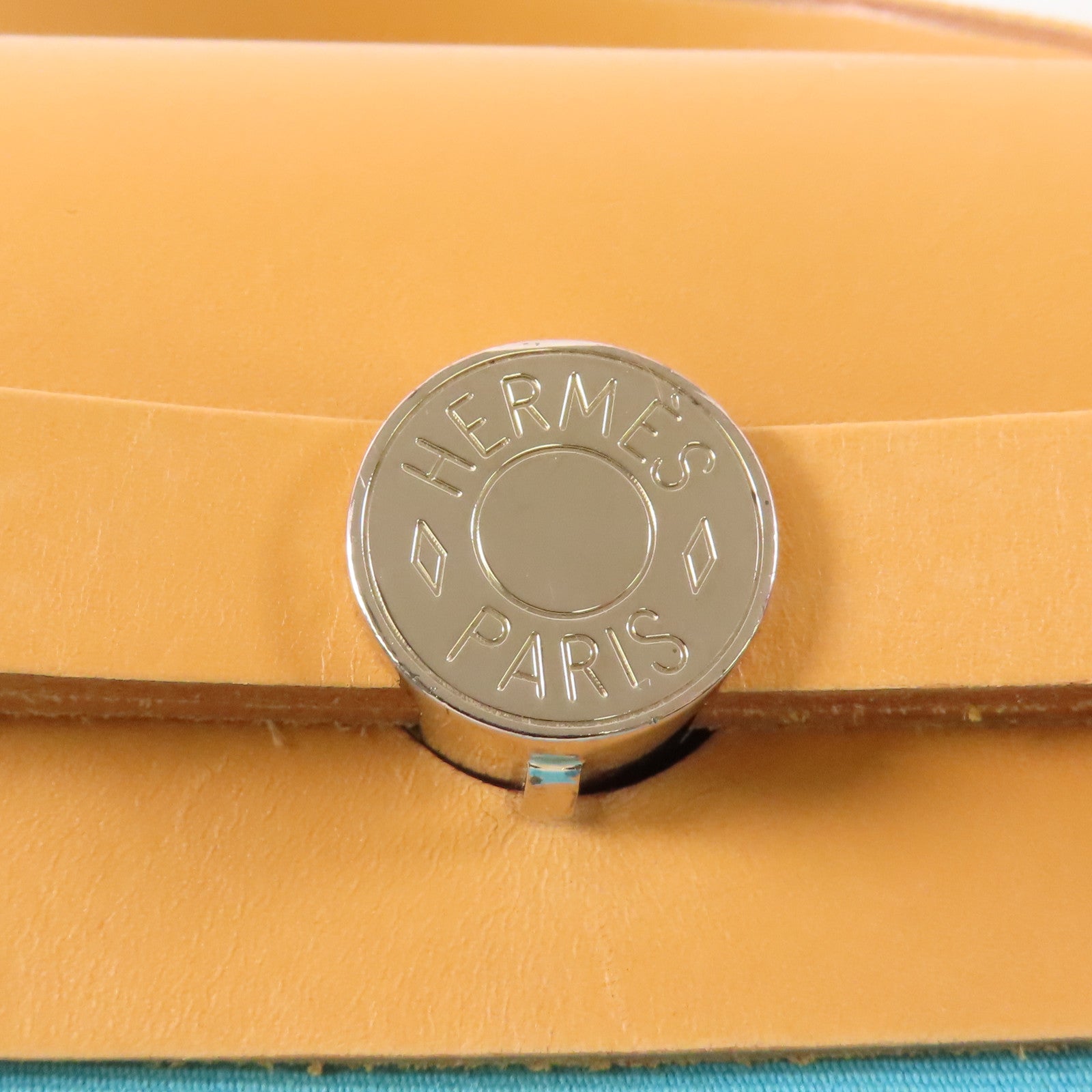 HERMES 帆布Herbag 31銀扣手挽肩背兩用袋Blue Azteque/Menthe