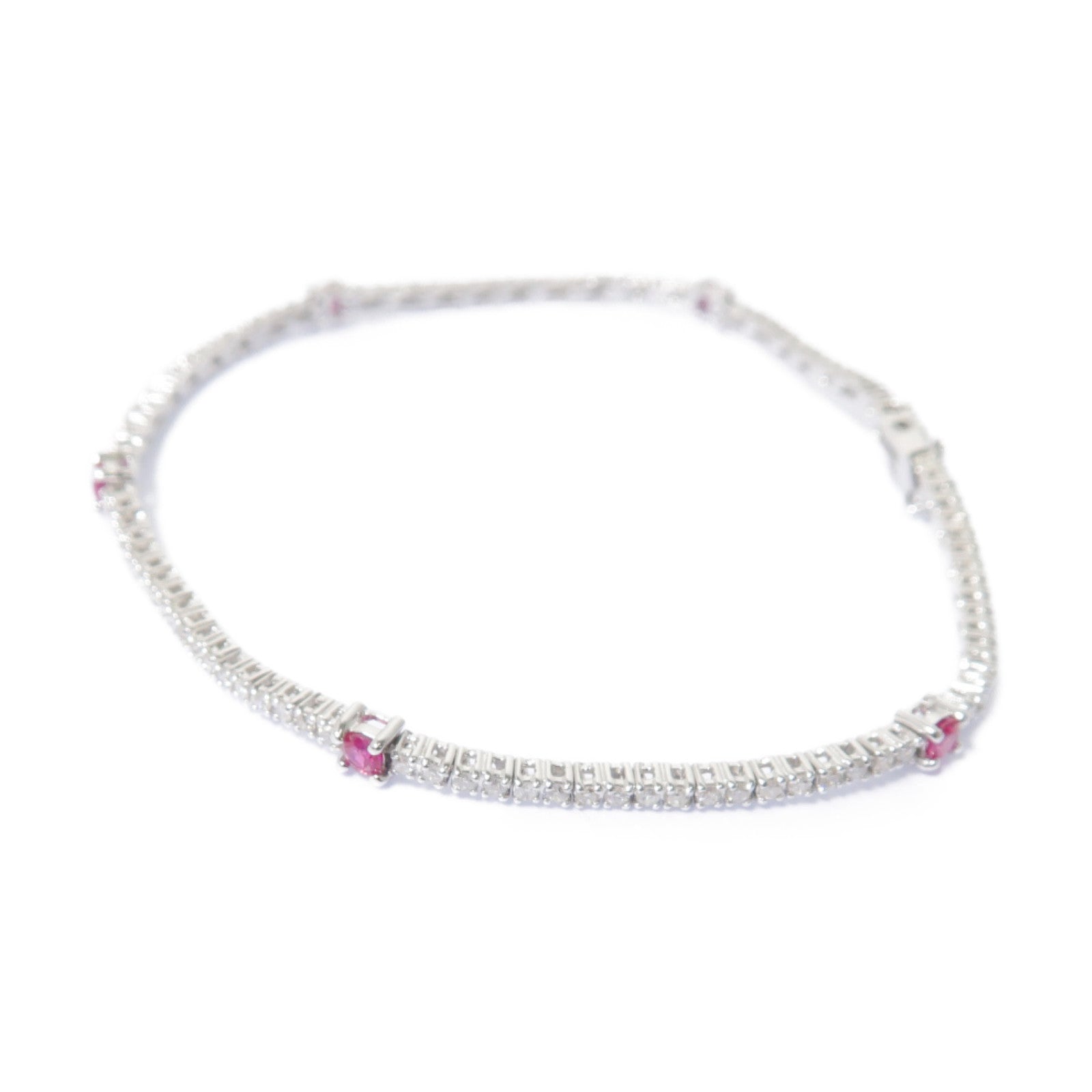 JEWELRY 18K白金Ruby Diamond Bracelet 0.95ct紅寶石0.35ct鑽石手鏈