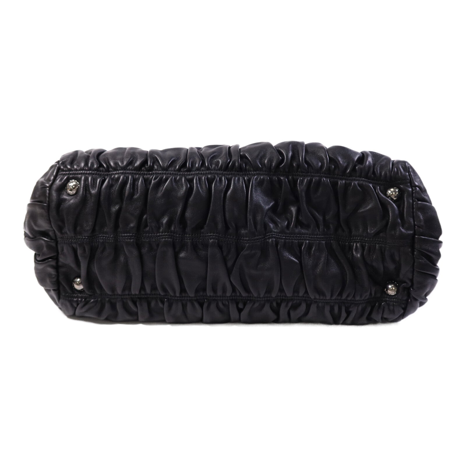 PRADA 羊皮皮革Shoulder Bag銀扣手挽肩背兩用袋