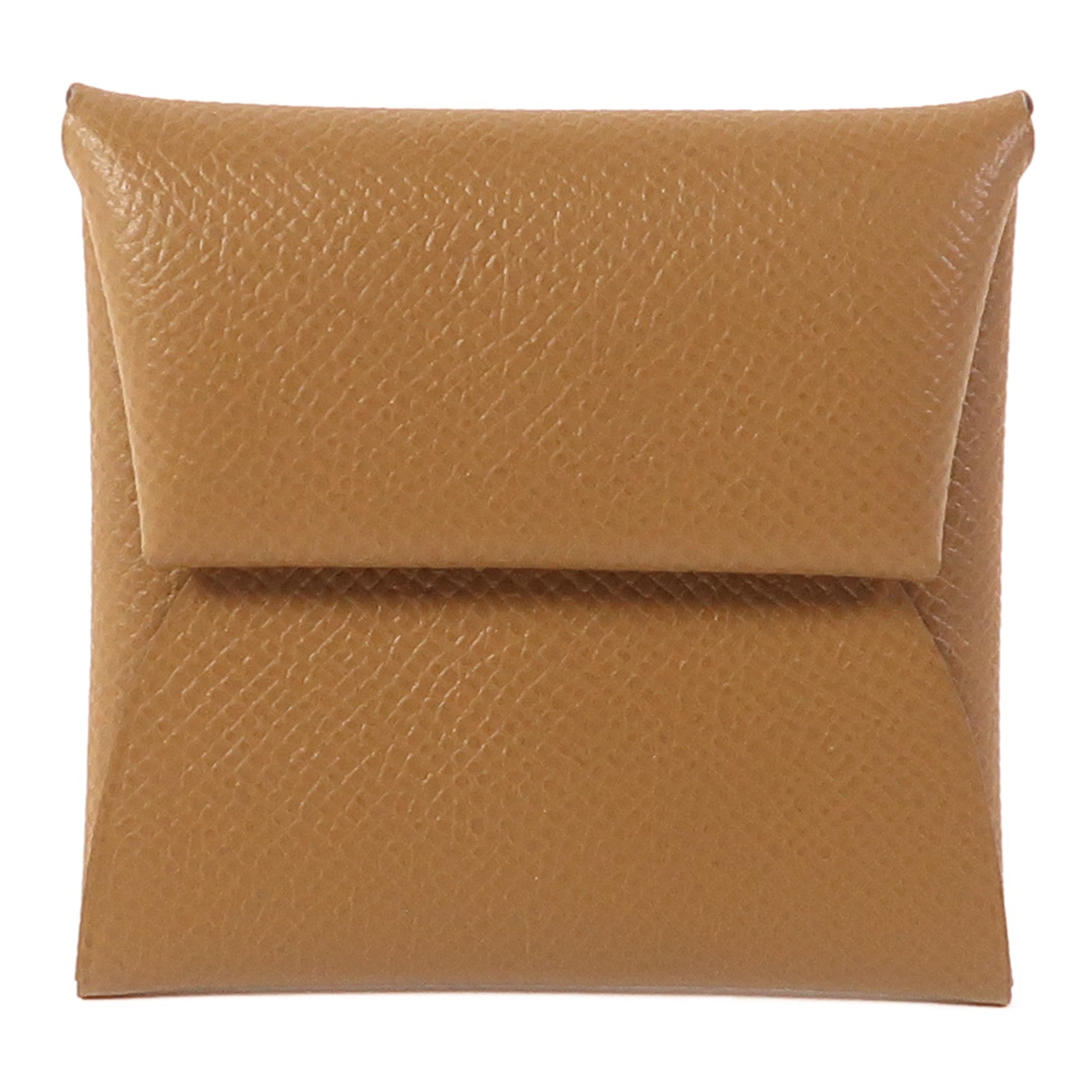 HERMES Epsom皮革Bastia銀扣零錢包Gold