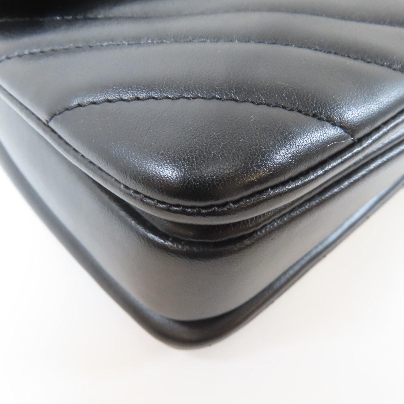 CHANEL 斜紋羊皮皮革Trendy CC金扣鏈帶手挽肩背兩用袋黑色