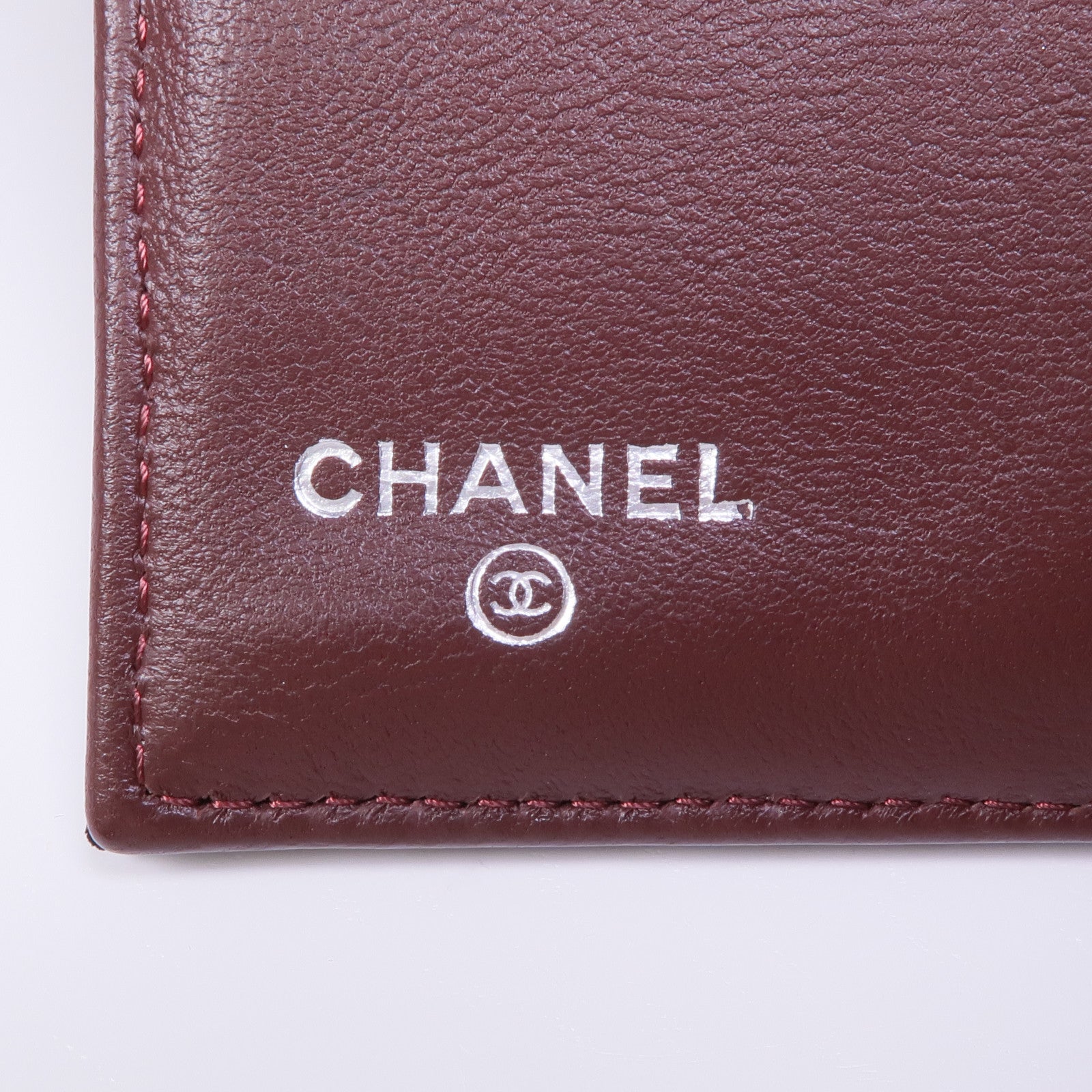 CHANEL 羊皮皮革Long Wallet銀扣長錢包