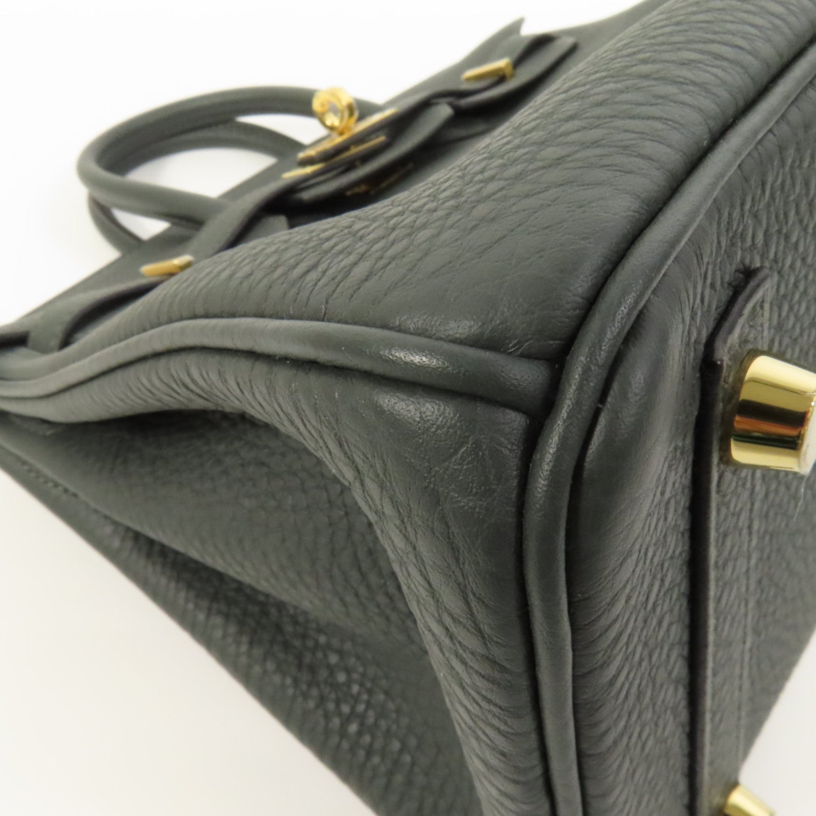 HERMES Togo皮革Birkin 25金扣手挽袋New Vert Fonce