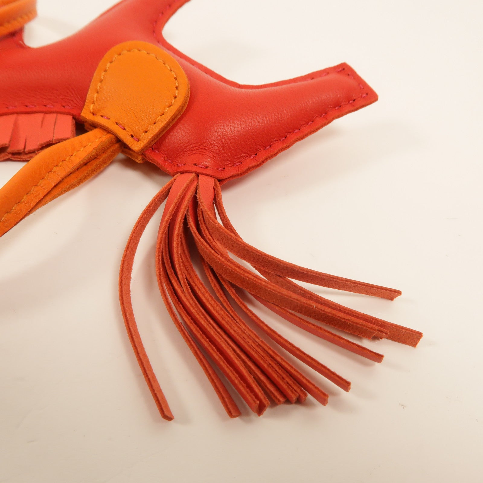 HERMES Milo皮革Rodeo PM掛飾Rouge Indien