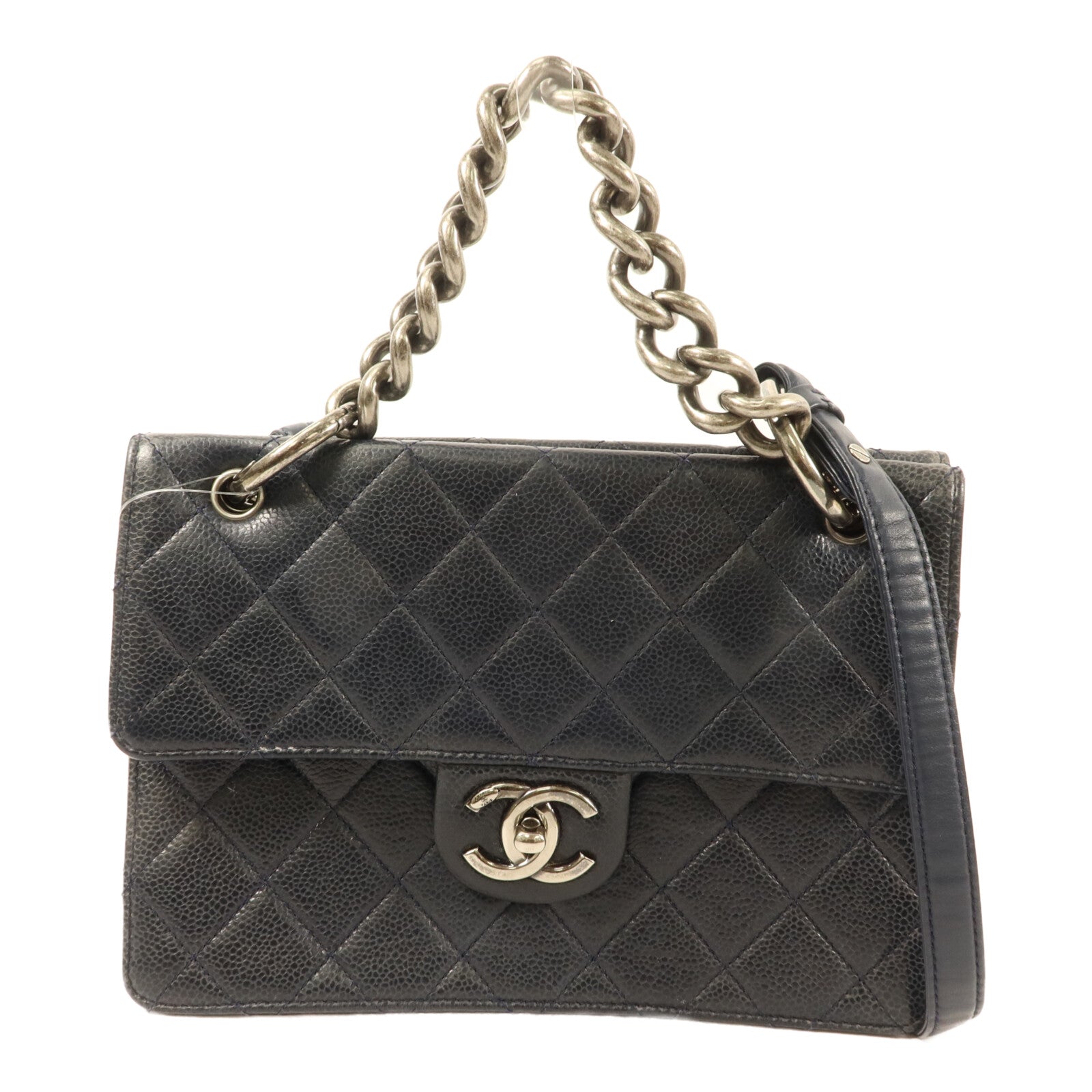 CHANEL 牛皮皮革Magnetic Bag鏈帶手挽肩背兩用袋