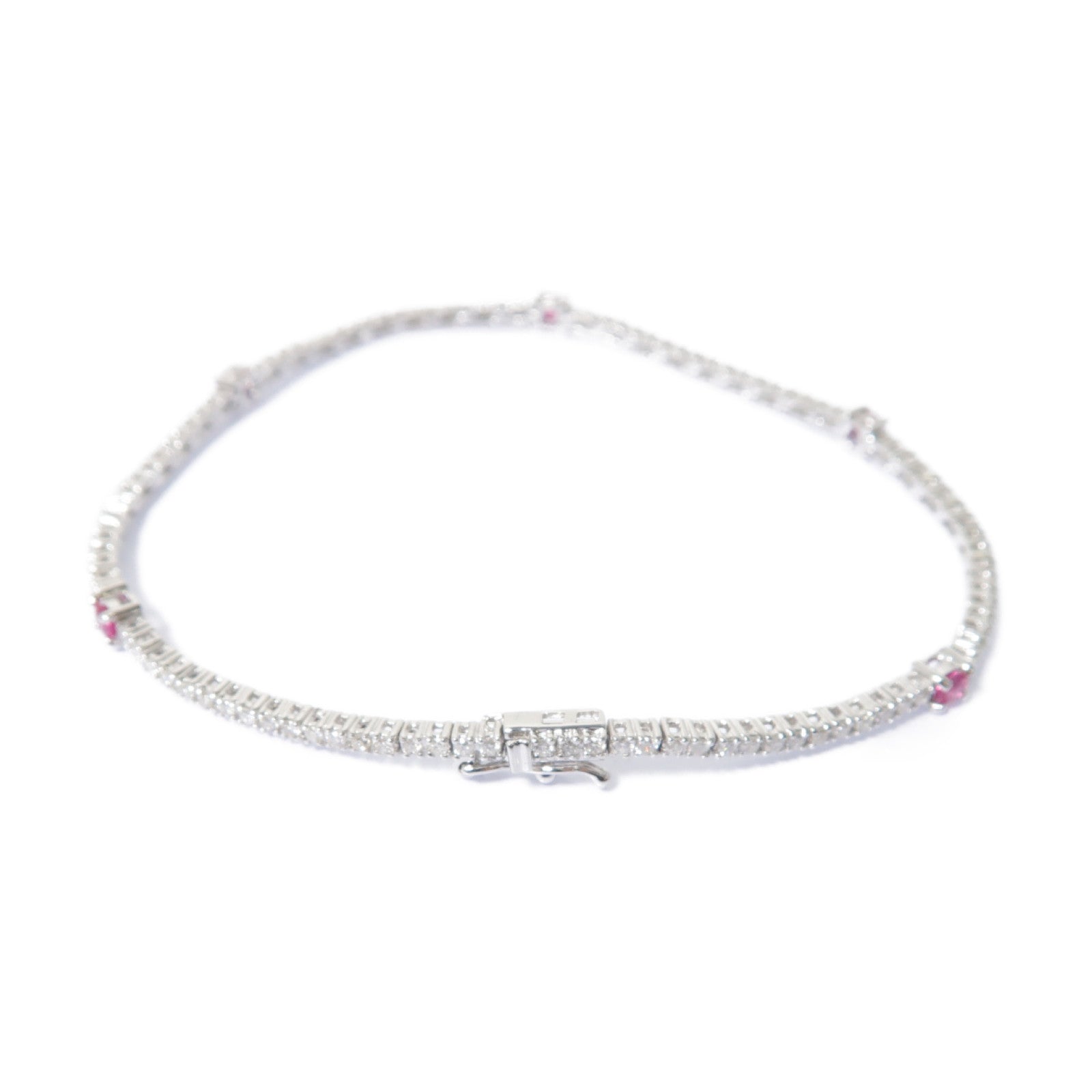 JEWELRY 18K白金Ruby Diamond Bracelet 0.95ct紅寶石0.35ct鑽石手鏈