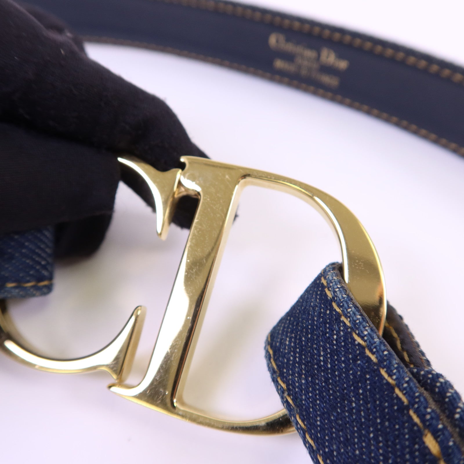 Dior 牛仔布/金屬Belt皮帶
