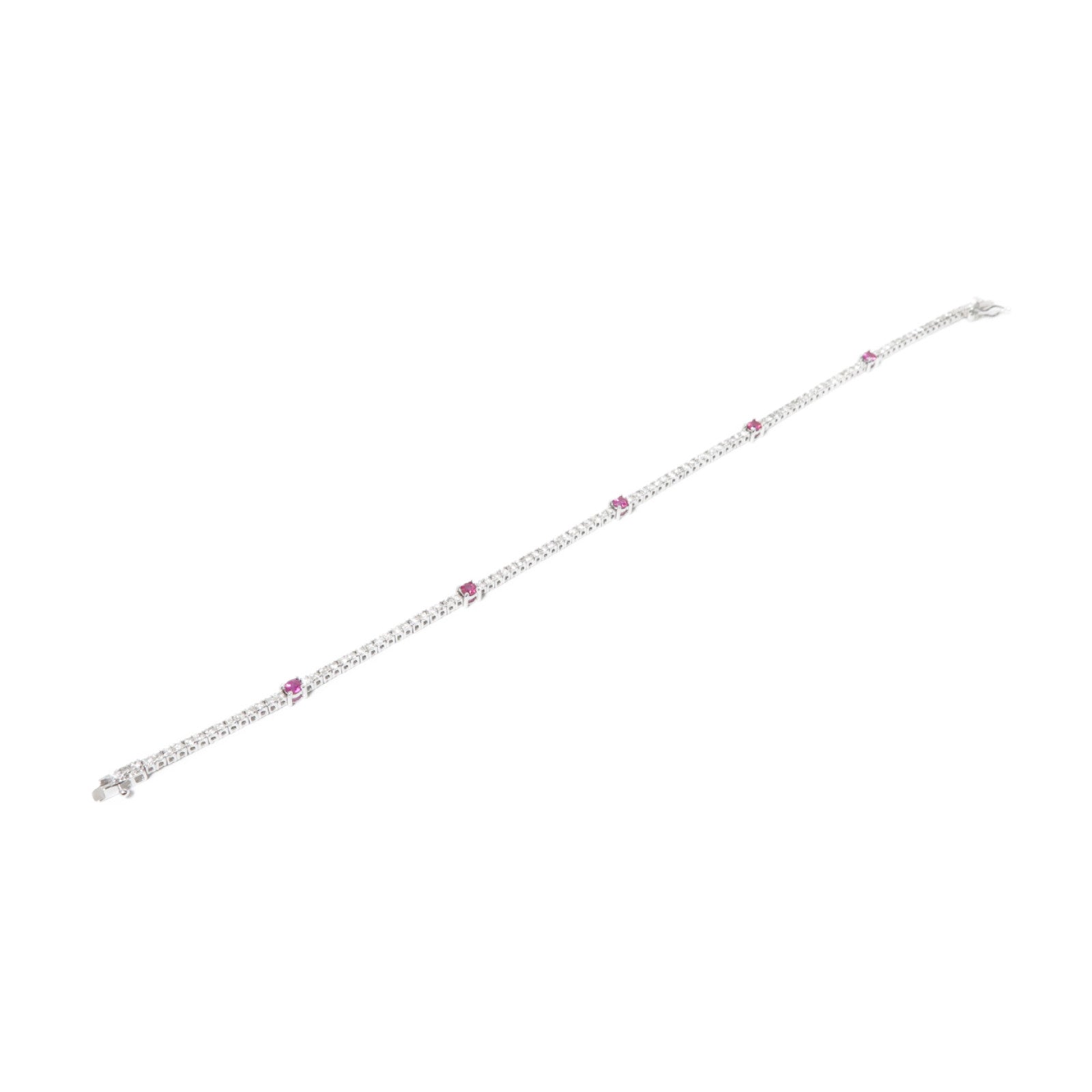 JEWELRY 18K白金Ruby Diamond Bracelet 0.95ct紅寶石0.35ct鑽石手鏈