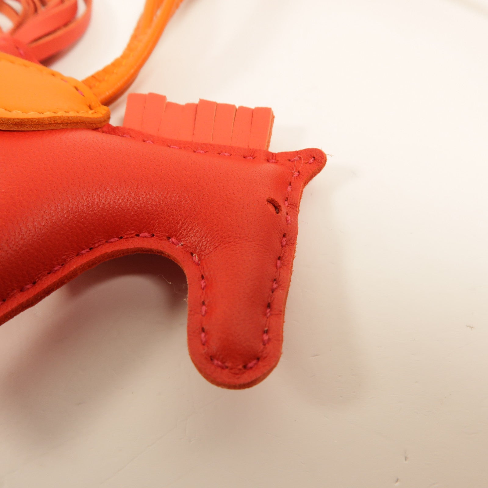 HERMES Milo皮革Rodeo PM掛飾Rouge Indien