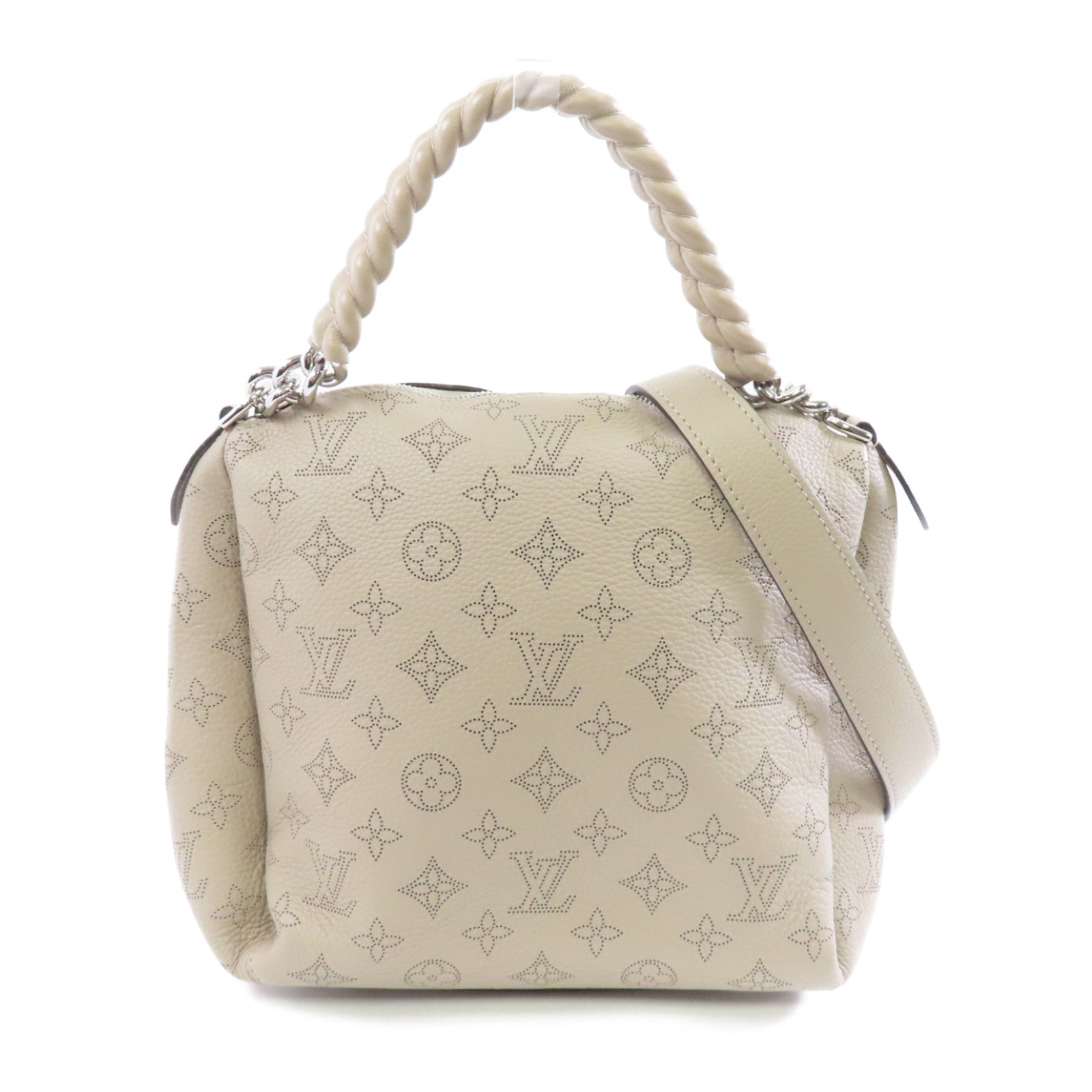 LOUIS VUITTON 【激減優惠】Mahina/皮革Babylone Chain BB銀扣手挽肩背兩用袋灰色