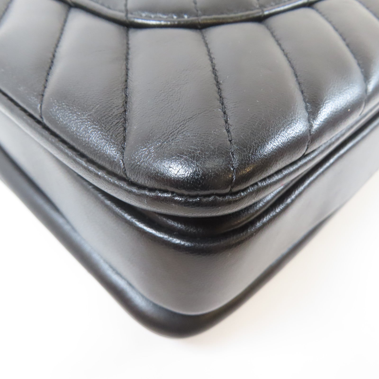 CHANEL 斜紋羊皮皮革Trendy CC金扣鏈帶手挽肩背兩用袋黑色