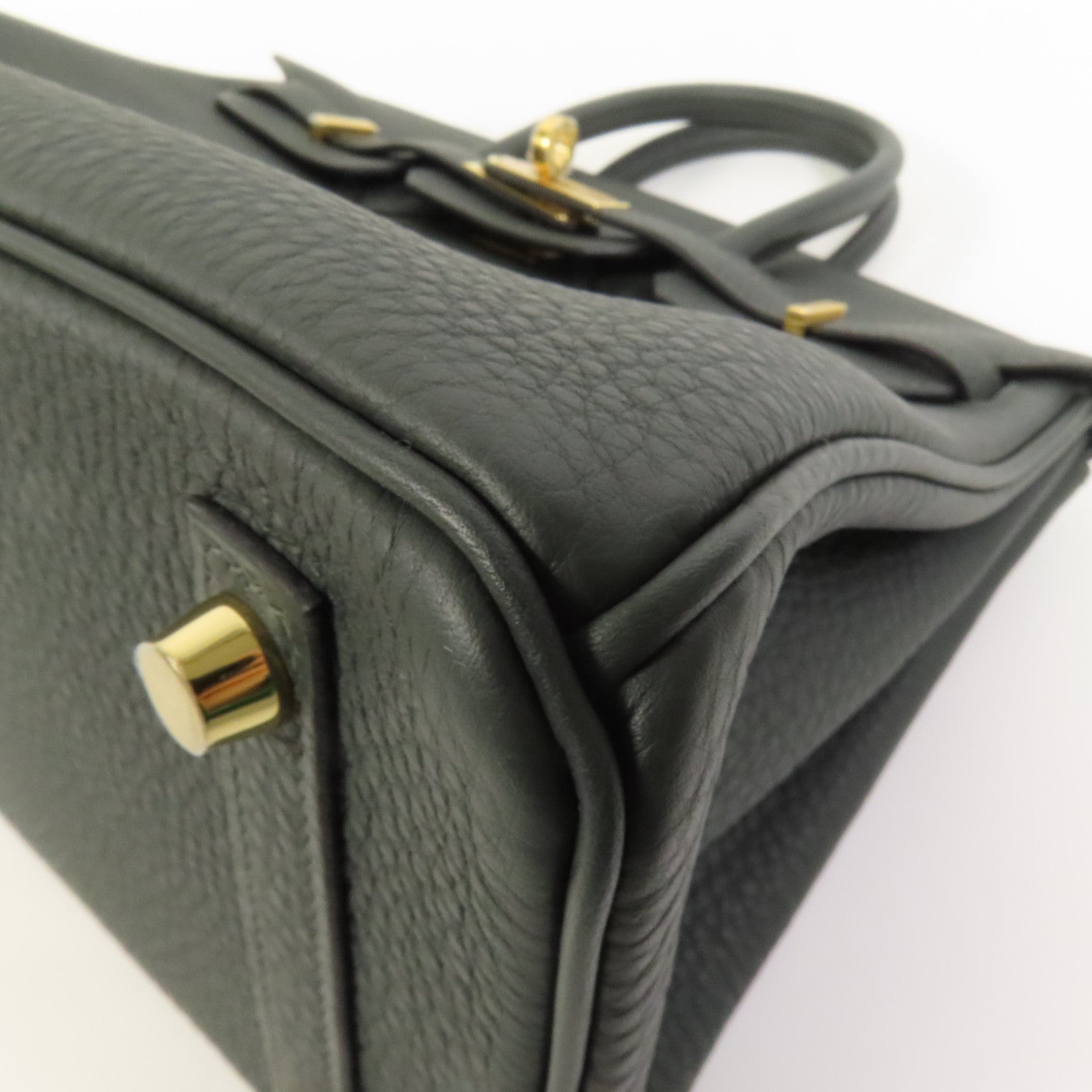 HERMES Togo皮革Birkin 25金扣手挽袋New Vert Fonce