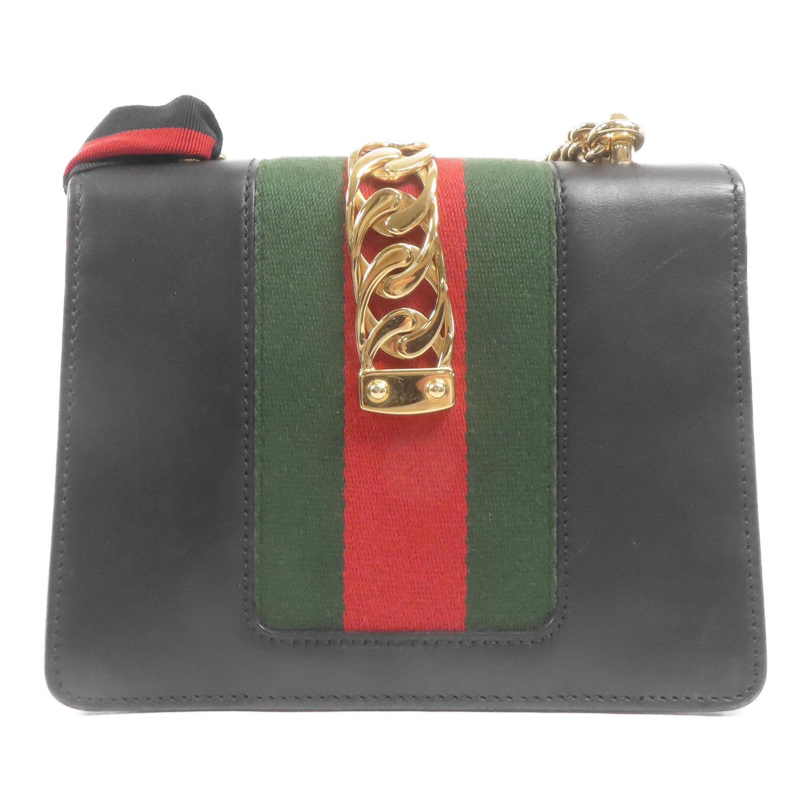 GUCCI 皮革Sylvie Chain Shoulder Bag金扣肩背袋