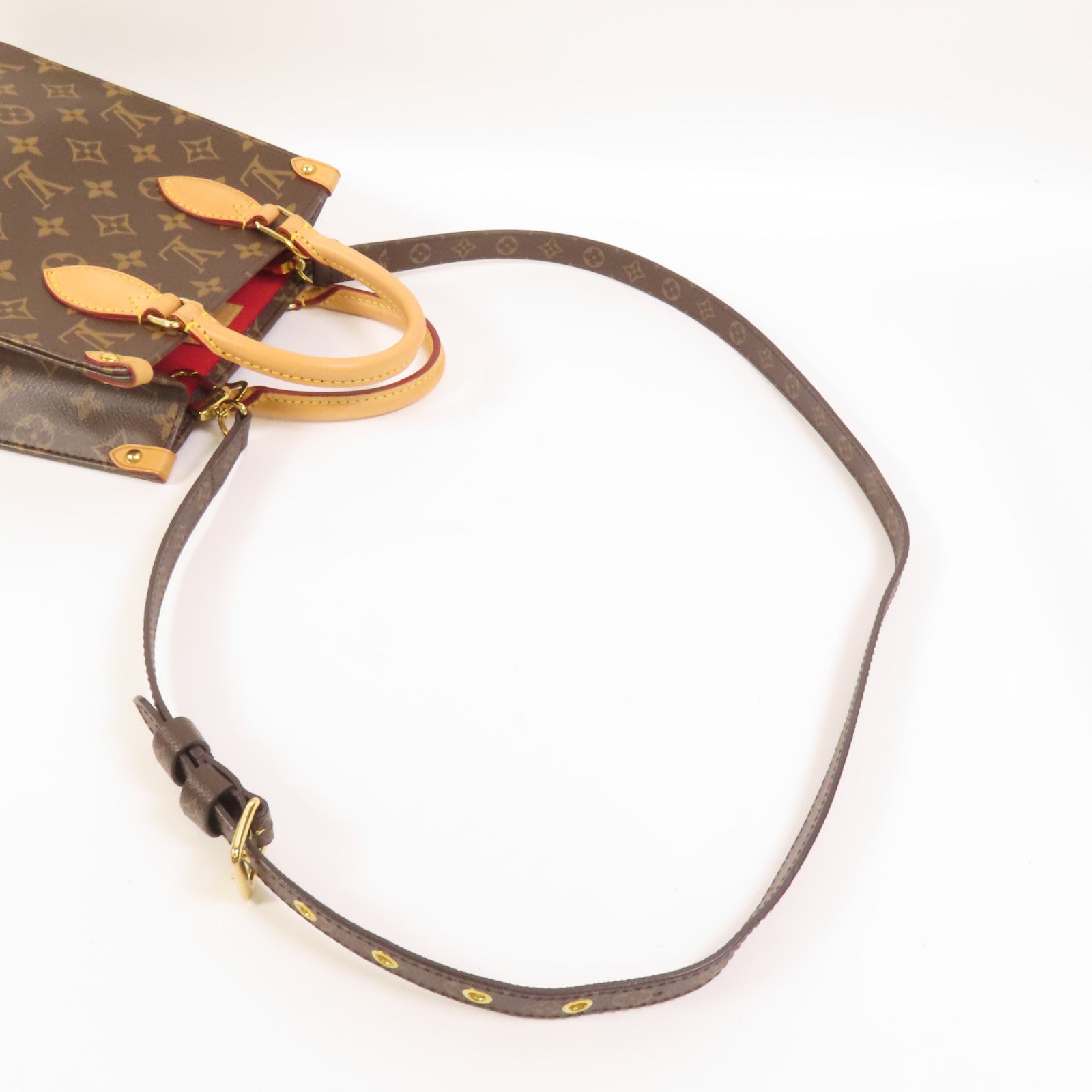 LOUIS VUITTON Monogram Sac Plat BB金扣手挽肩背兩用袋