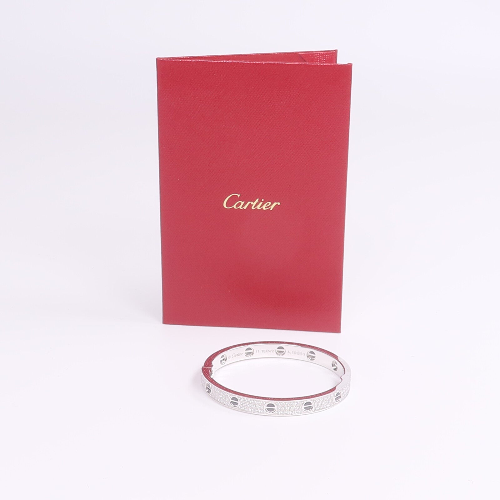 CARTIER 【激減優惠】18K白金/陶瓷Love Bracelet鑽石手鐲Cartier#17