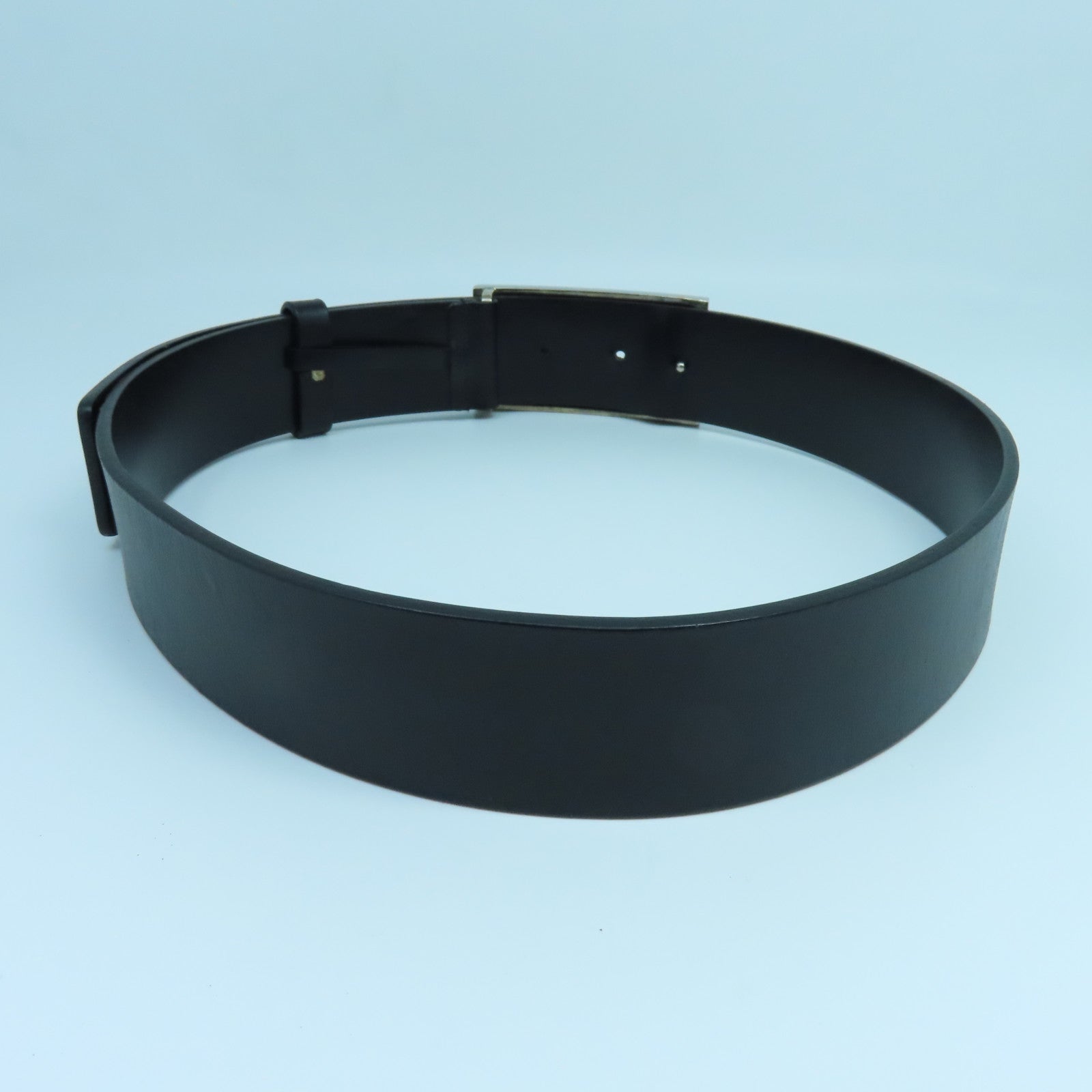 GUCCI 【激減優惠】牛皮皮革Belt銀扣皮帶黑色