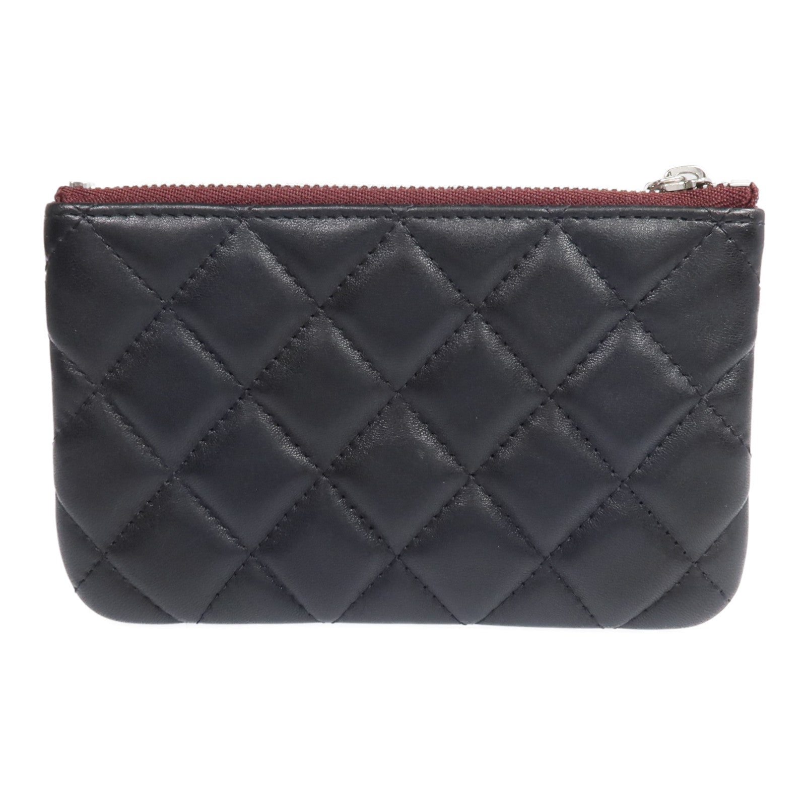 CHANEL 羊皮皮革Mini Pouch銀扣長錢包
