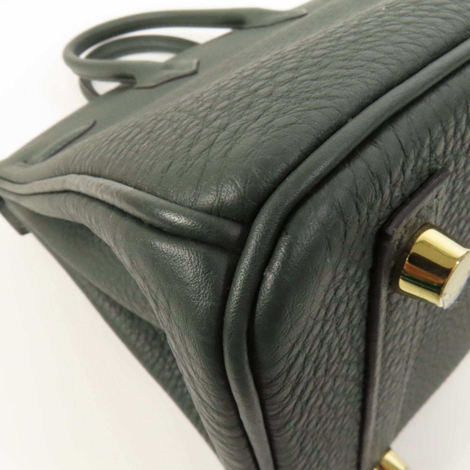 HERMES Togo皮革Birkin 25金扣手挽袋New Vert Fonce