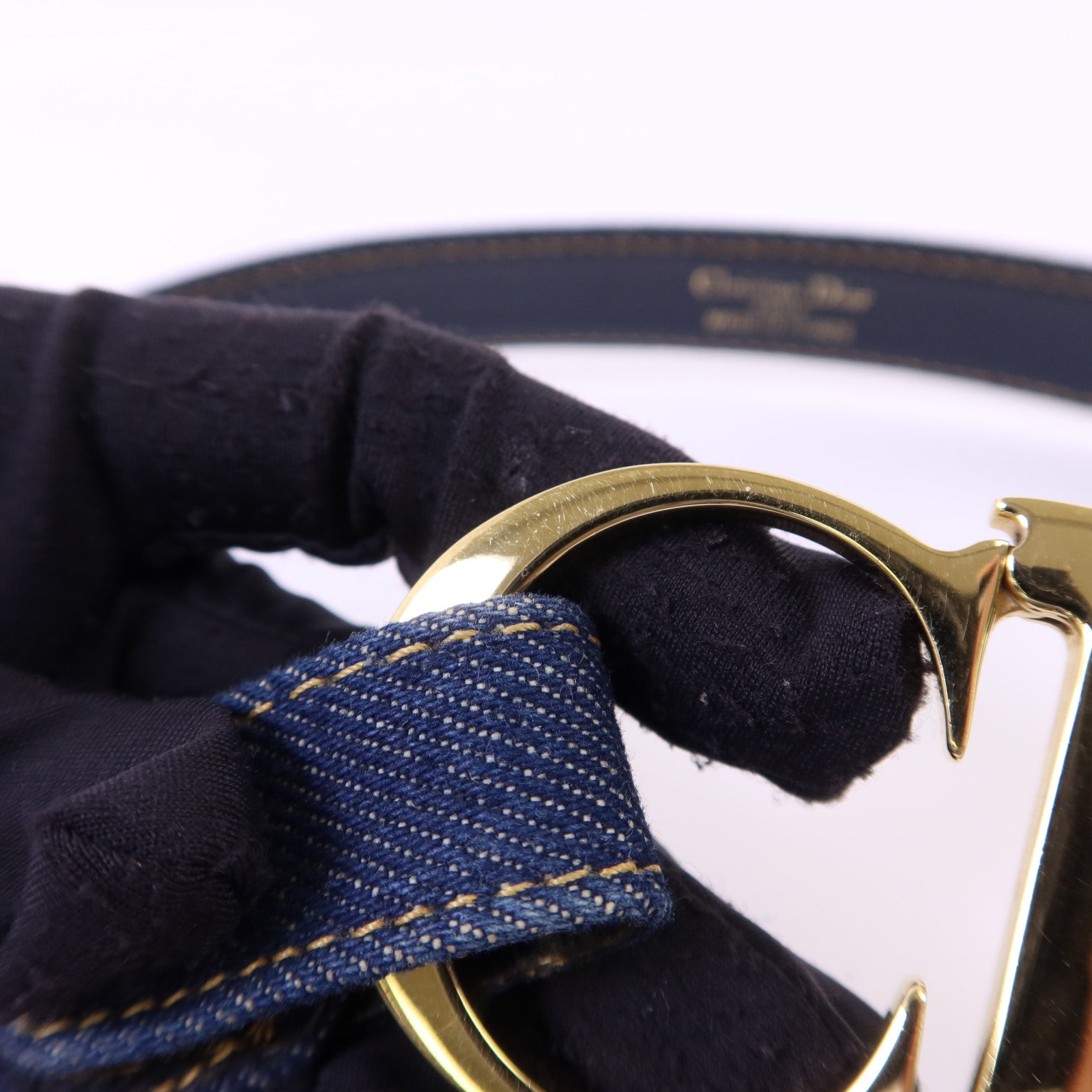 Dior 牛仔布/金屬Belt皮帶