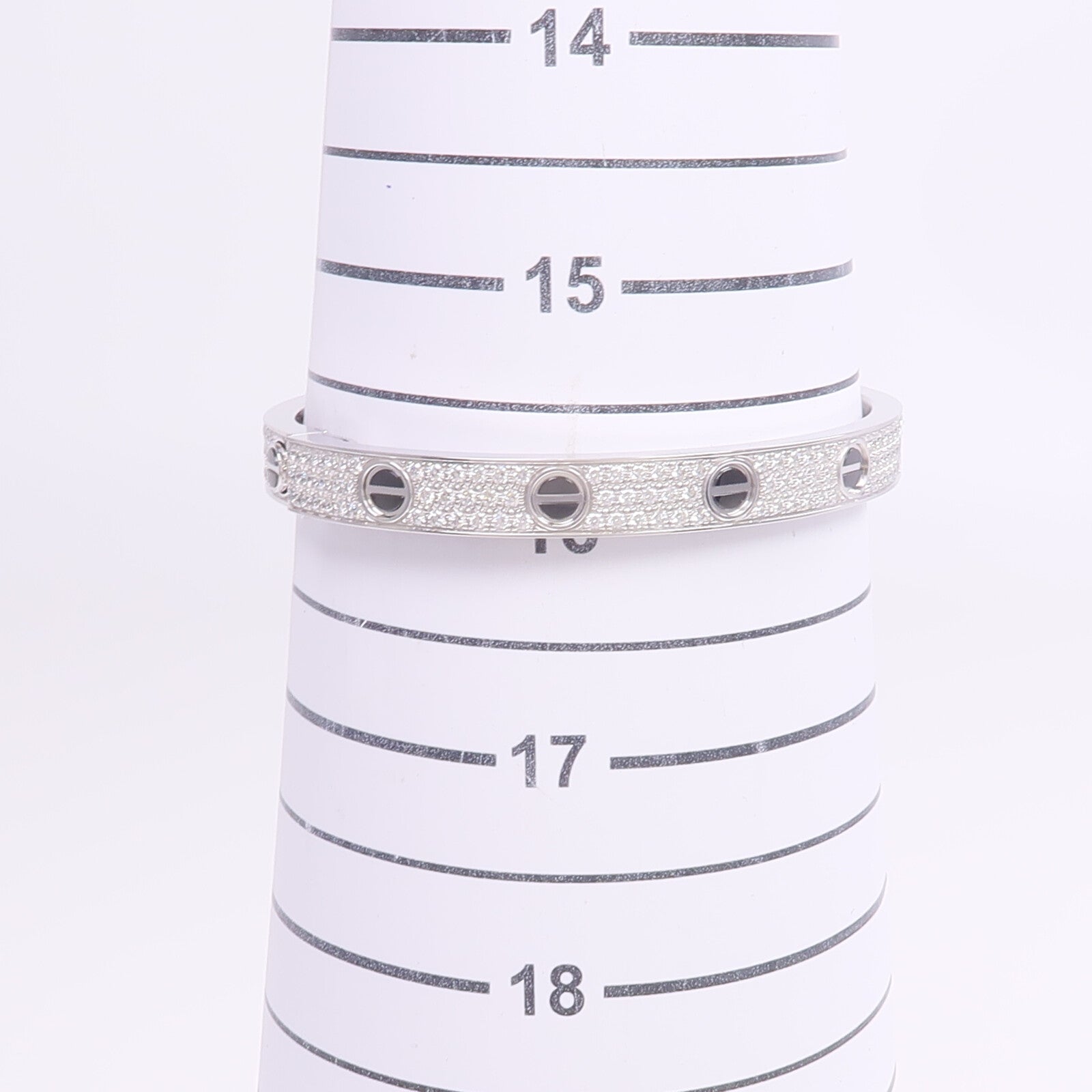 CARTIER 18K白金/陶瓷Love Bracelet鑽石手鐲Cartier#17