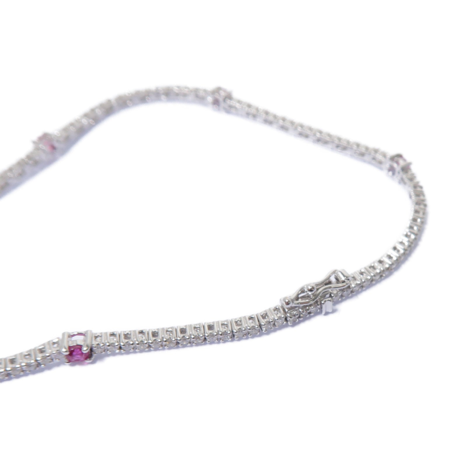 JEWELRY 18K白金Ruby Diamond Bracelet 0.95ct紅寶石0.35ct鑽石手鏈