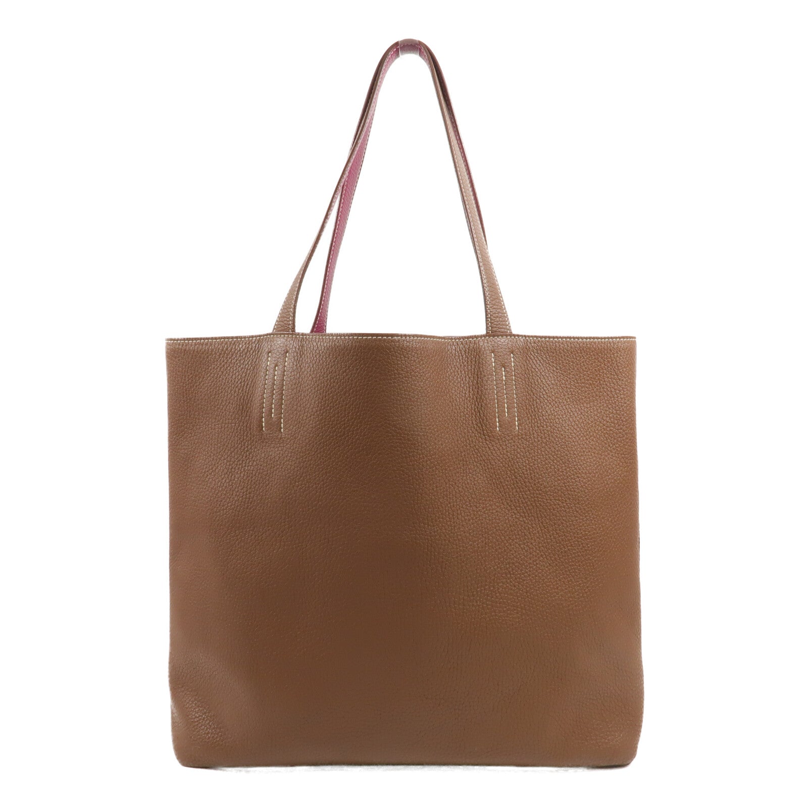 HERMES Clemence皮革Double Sens 45肩背袋Tosca/Alezan