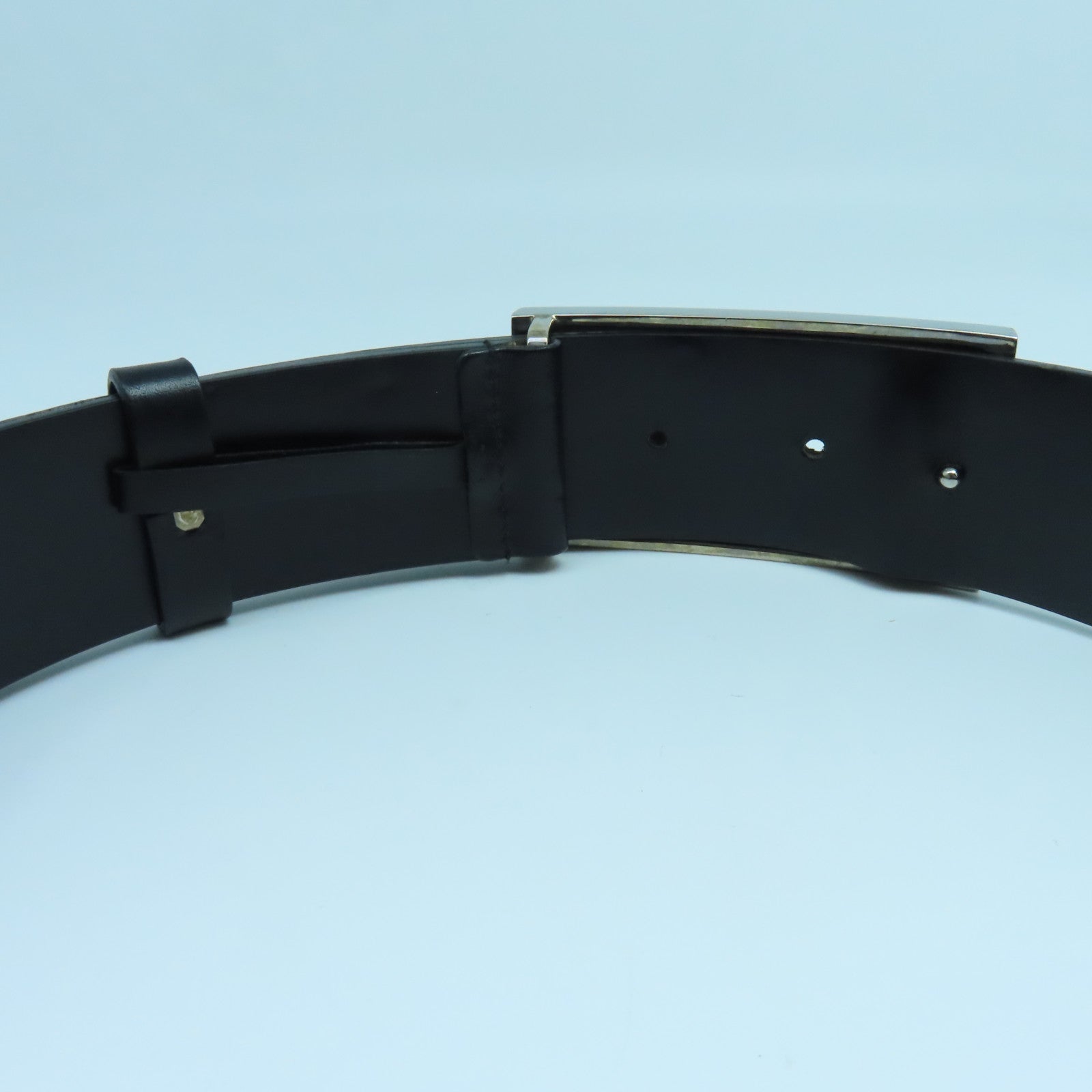 GUCCI 【激減優惠】牛皮皮革Belt銀扣皮帶黑色