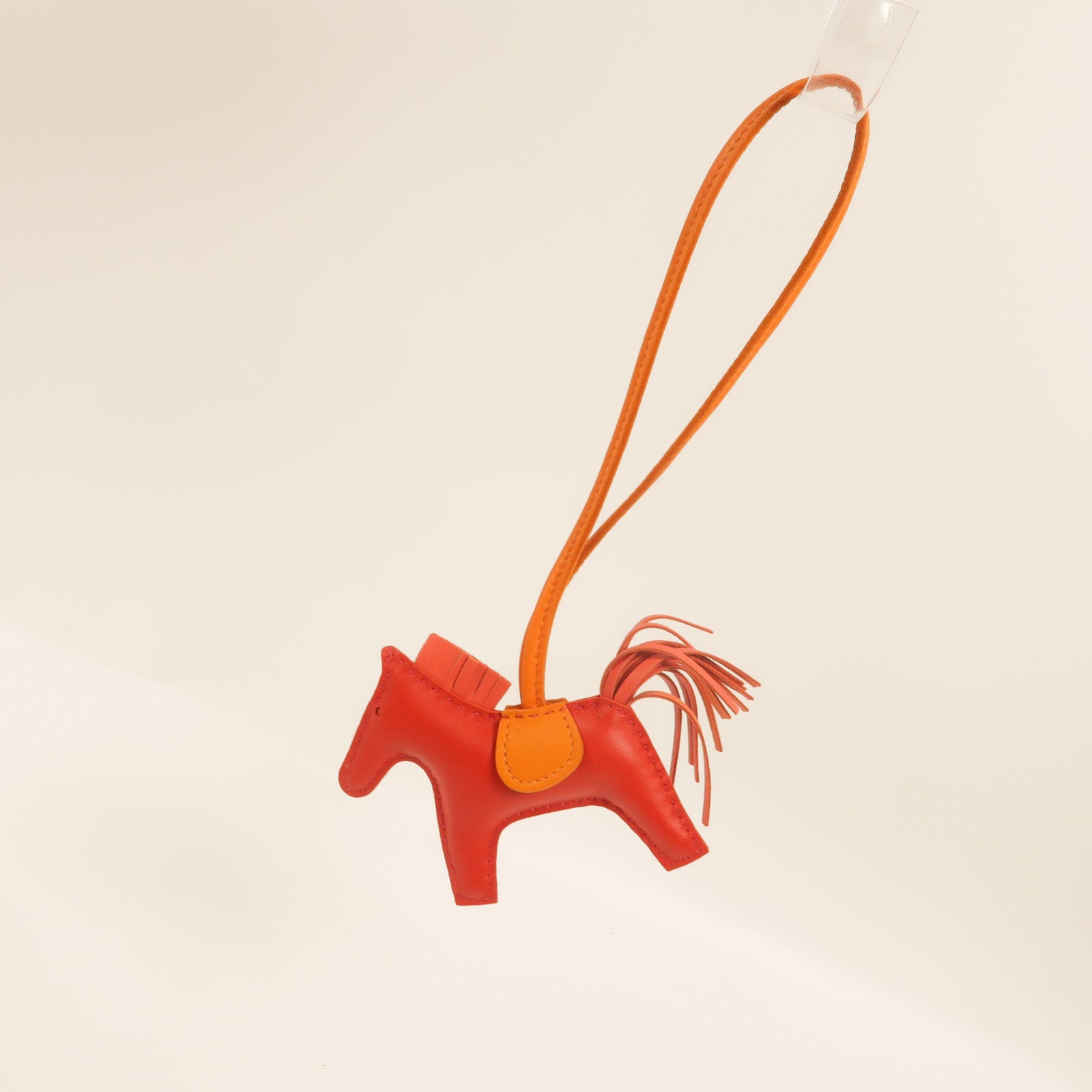 HERMES Milo皮革Rodeo PM掛飾Rouge Indien