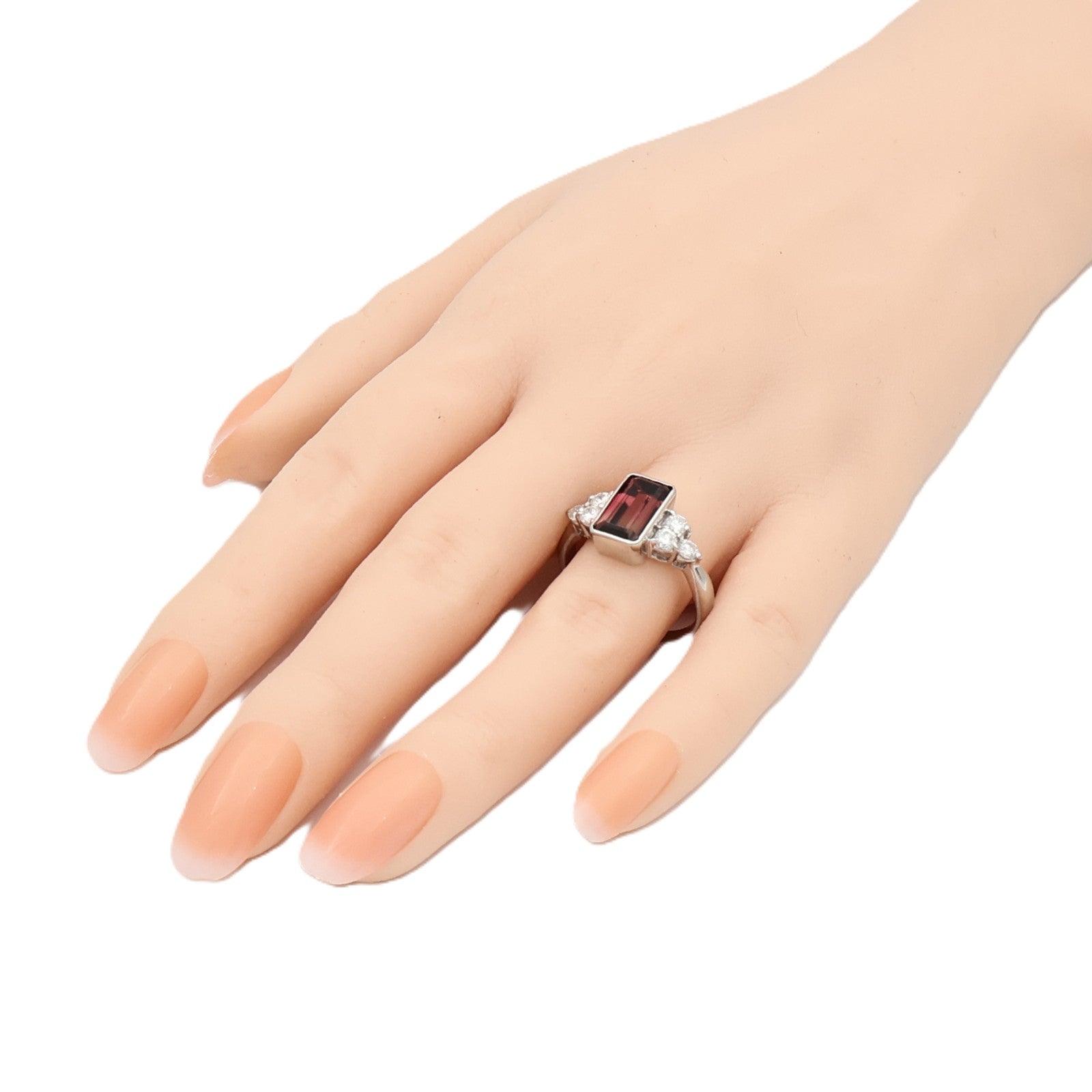 JEWELRY PT900鉑金Tourmaline Diamond Ring碧璽/鑽石戒指