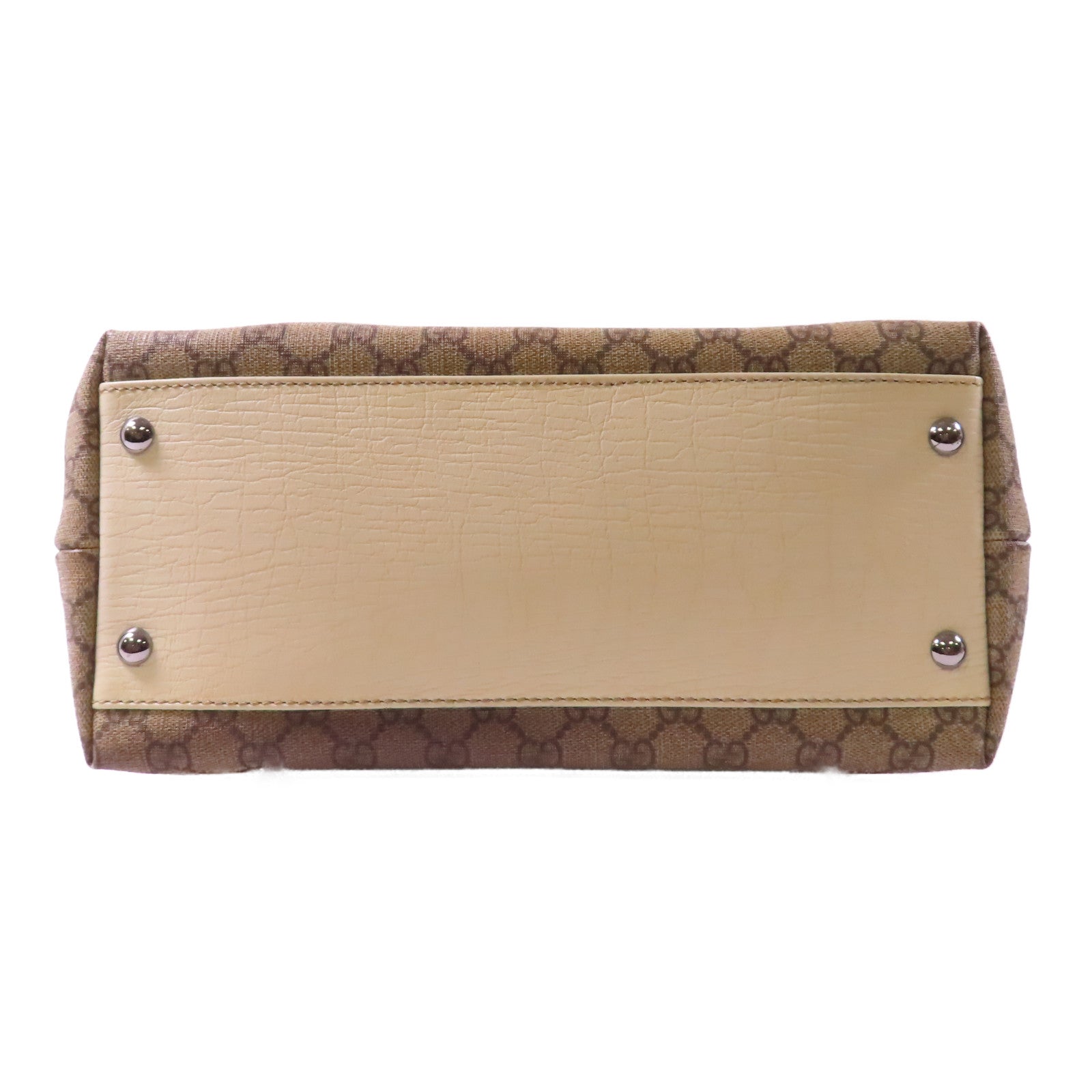 GUCCI 塗層帆布Hand Bag銀扣手挽袋啡色